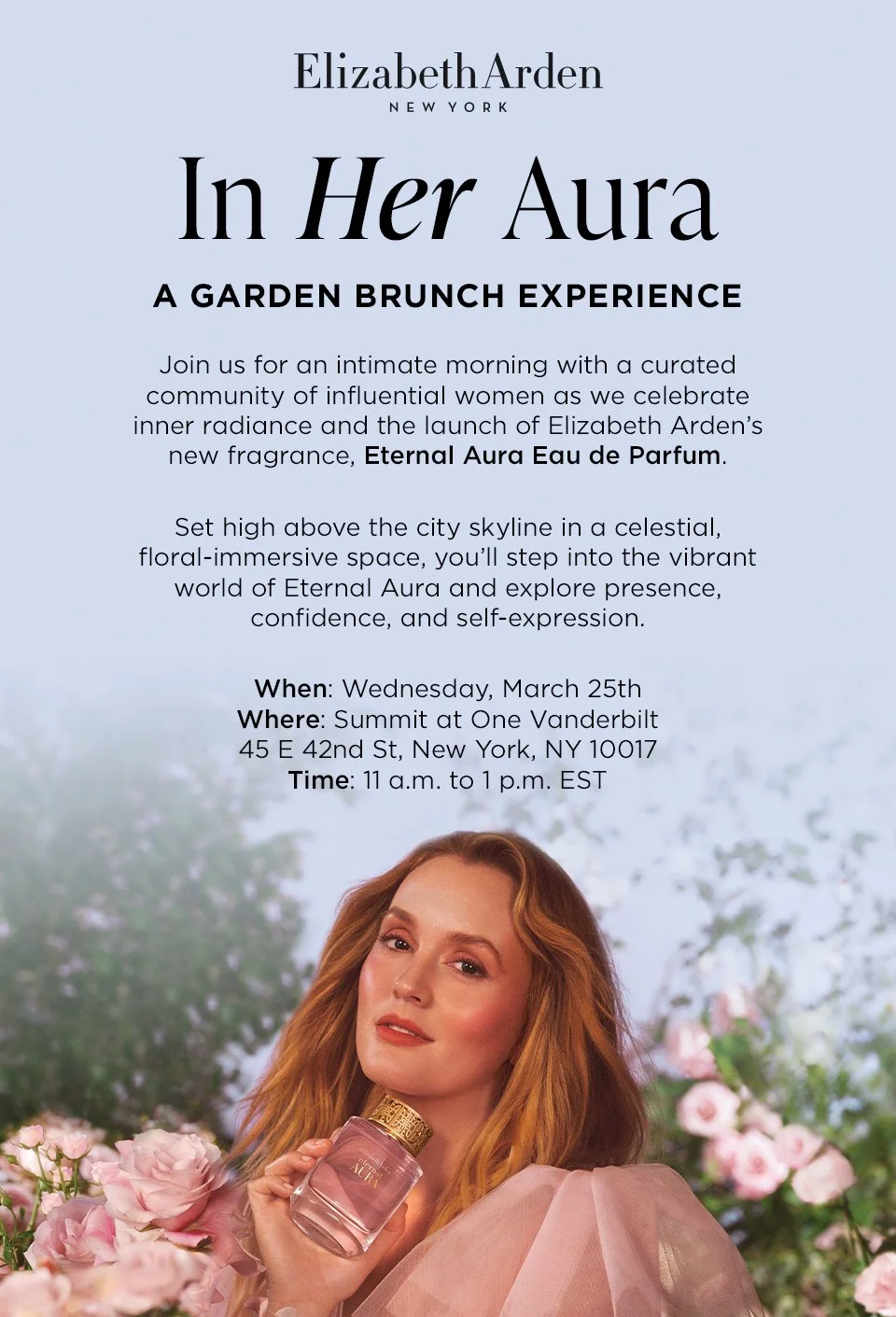 Digital invite for Eternal Aura fragrance launch