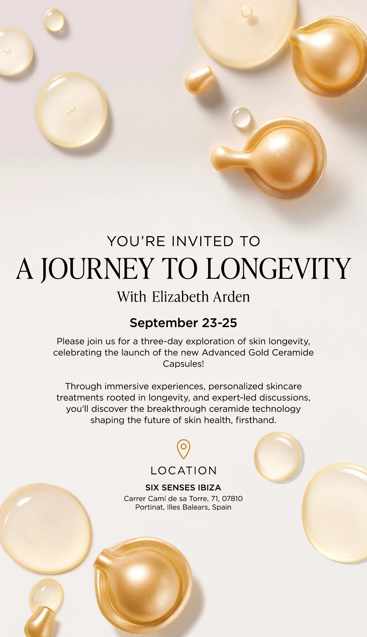 Digital invite for Advanced Gold Ceramide capsules launch