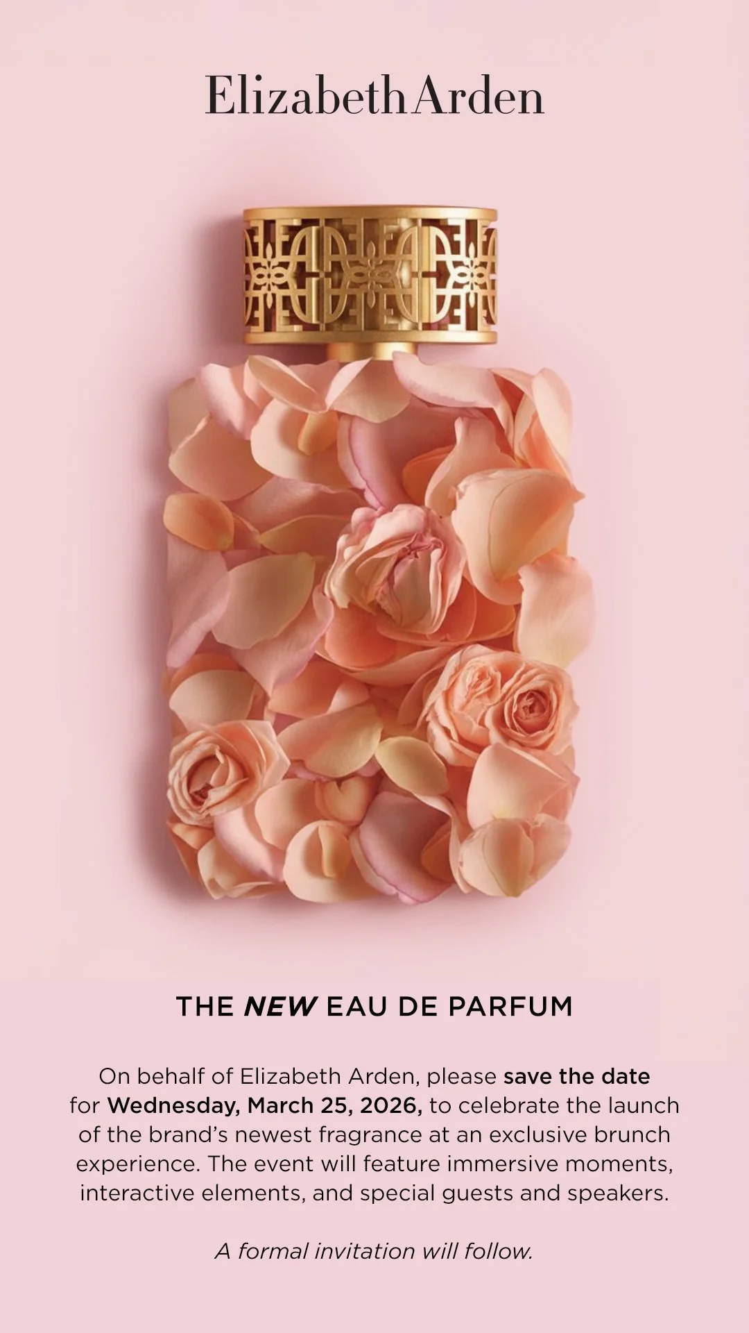 Digital invite for Eternal Aura fragrance launch