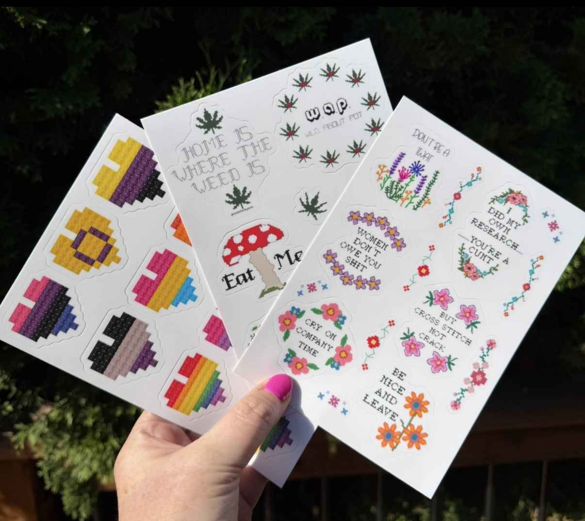 Assorted Sticker Sheets | Cannabis Sticker Sheets | Snarky Floral Sticker Sheets | Pride Sticker Sheets