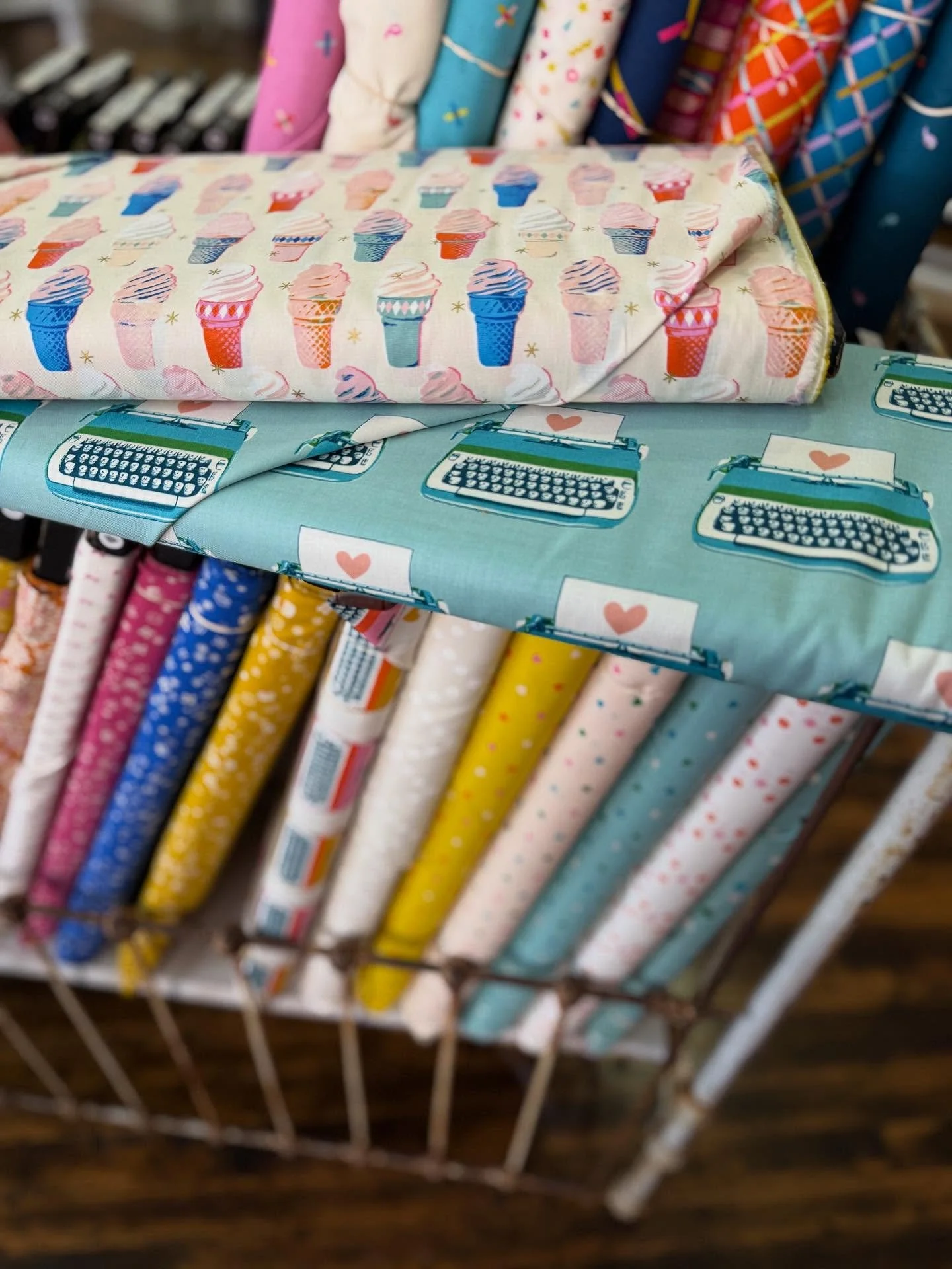 We brought in our favorite prints from the @rubystarsociety Best Day Ever collection by Melody Miller! Swipe to last photo to see the Cotton and Linen Canvas in Posy. 🥰🩷🩵

SO FUN for all kinds of projects!! What would you make?!!

#bestdayever #ru