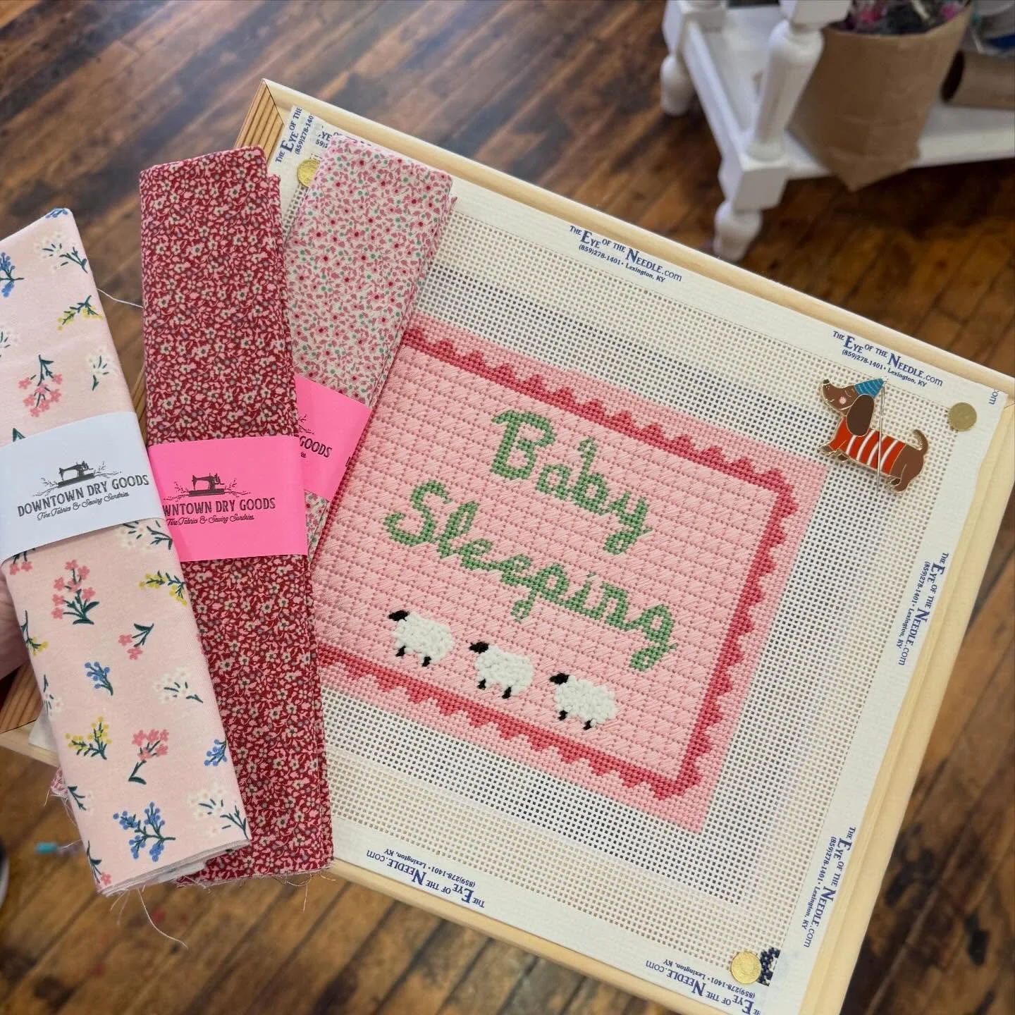 Gina came by the shop to pick out a fat quarter to finish her sweet #needlepoint door hangar. We love her picks!! 

#fatquarters #needlepointfinishing #downtowndrygoods #quiltshop

Our regular shop hours:
Monday-Thursday: 9:30am-8pm
Friday-Saturday: 