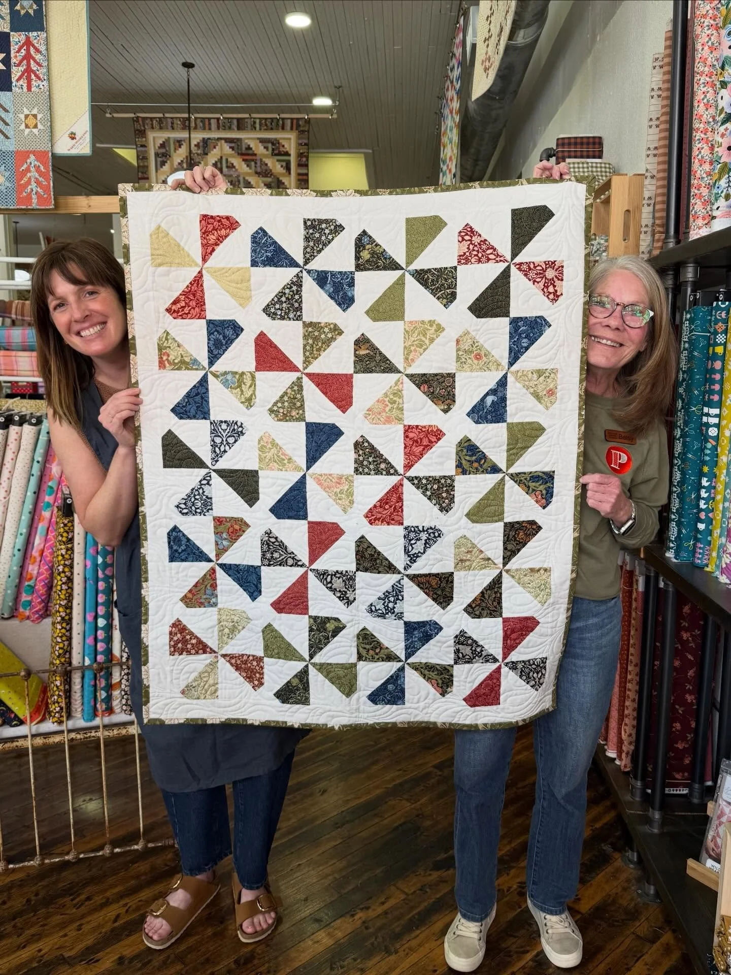 ✨✨✨New Kit and Class Alert! 

Simply Charming April Quilt Top Kit and Sew Along - TWIRL 🍭 

Grab our limited edition kit and sign up for our fun monthly "sew-along" style class to make the April Simply Charming quilt top. Mandy will be sha