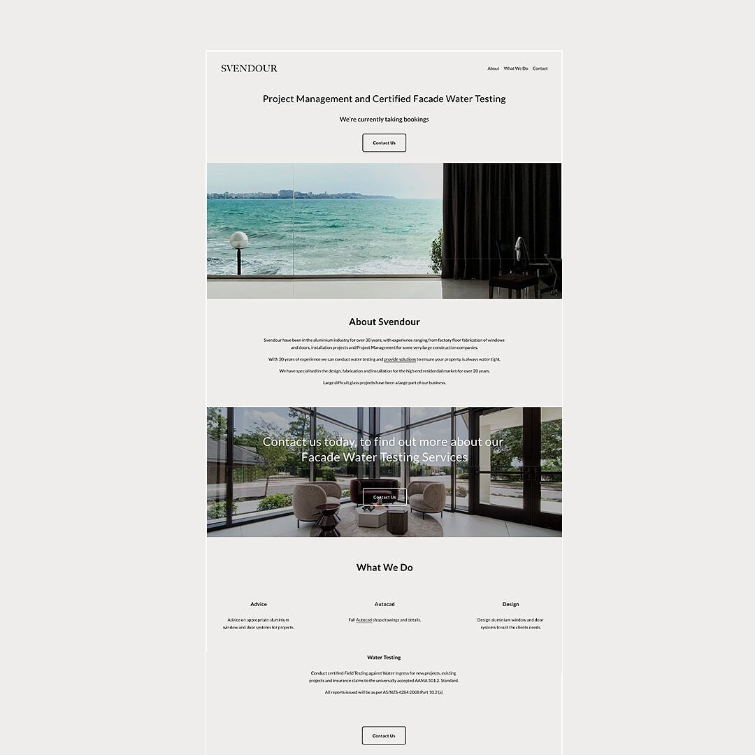 Website Design for Svendour 

Are you in need of a new website?  It may be a landing page that showcases your services, a homepage that tells a story about who you are, a simple and concise one-two page website that acts as the face of your brand, or