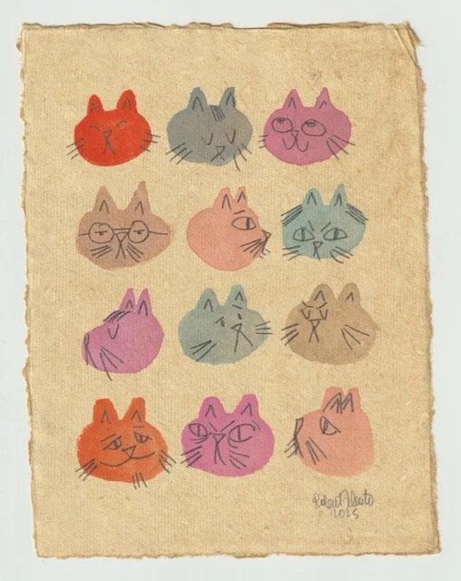 “Many Lives, One Cat” – Watercolor & Graphite on Paper Illustration - 6" X 8"