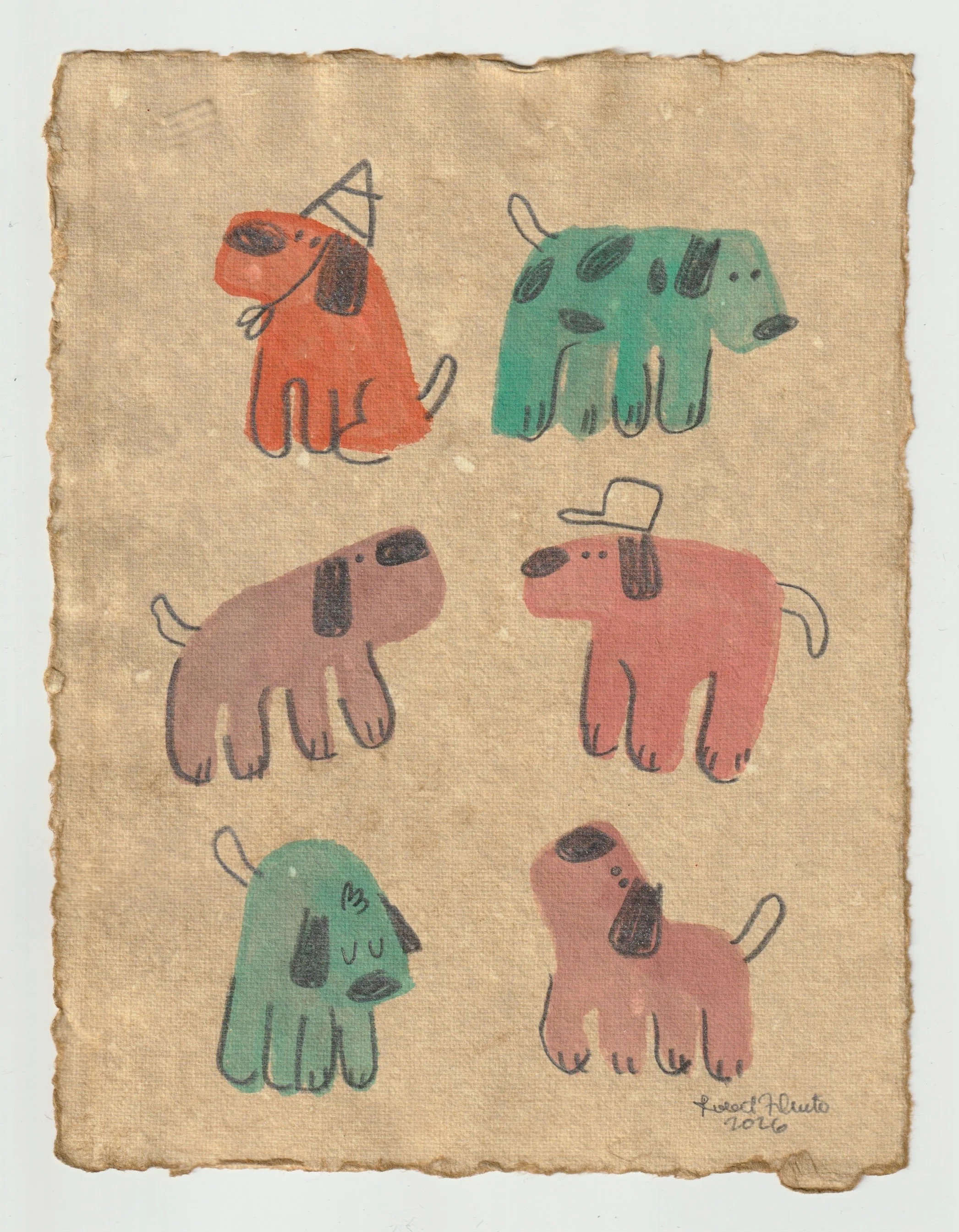 Colorful dog illustration set