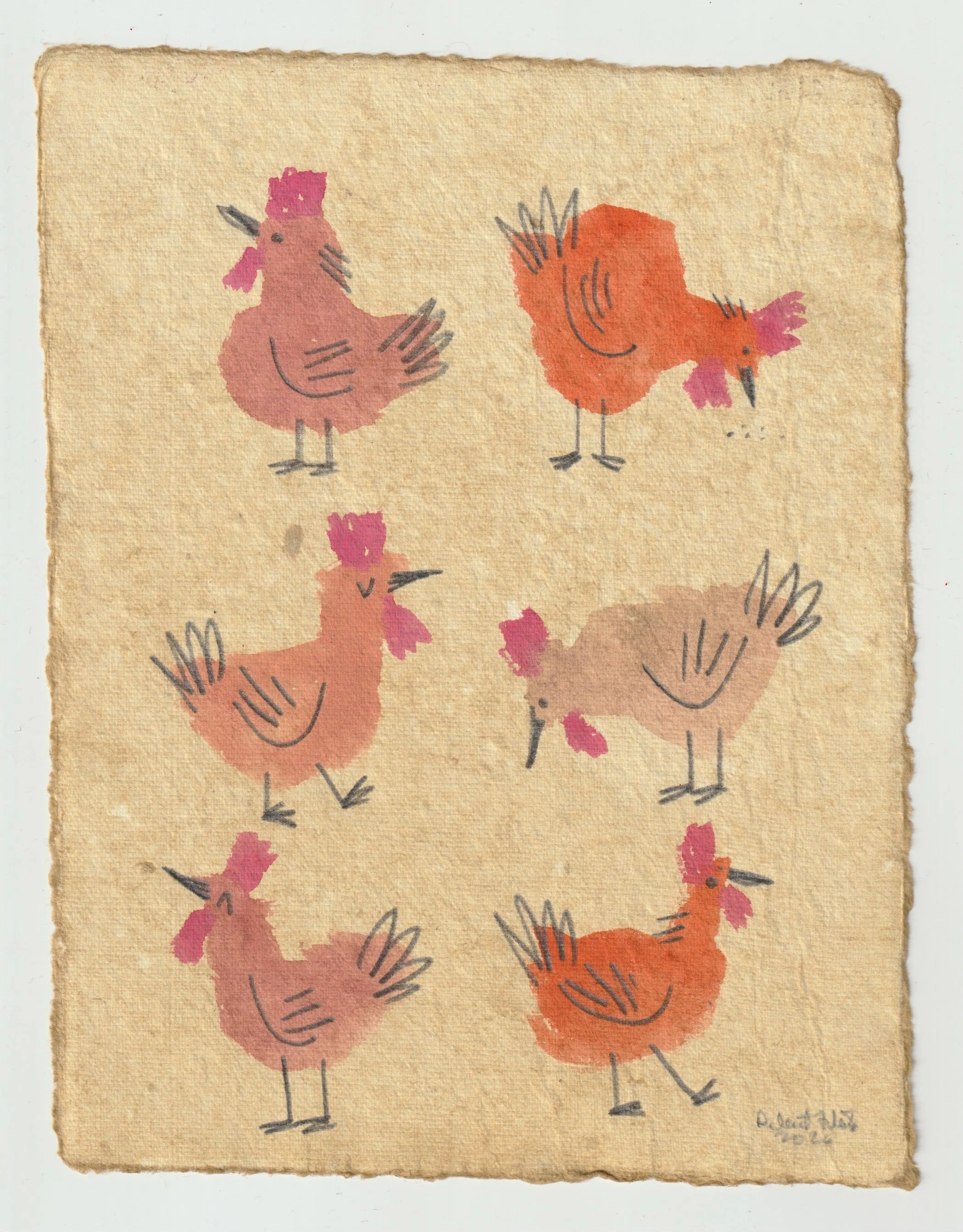 The Chicken Coop-Watercolor and graphite on paper. 6" X 8"