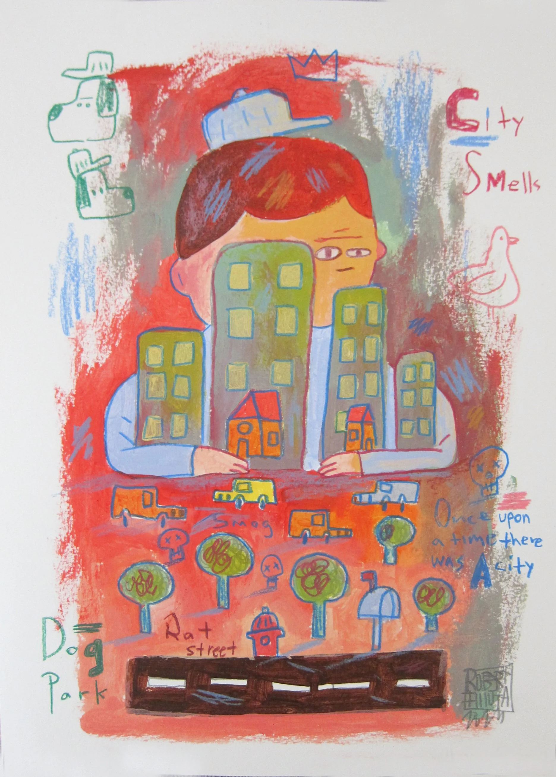 “City On My Mind” – Acrylic on Paper - 9" X 12"