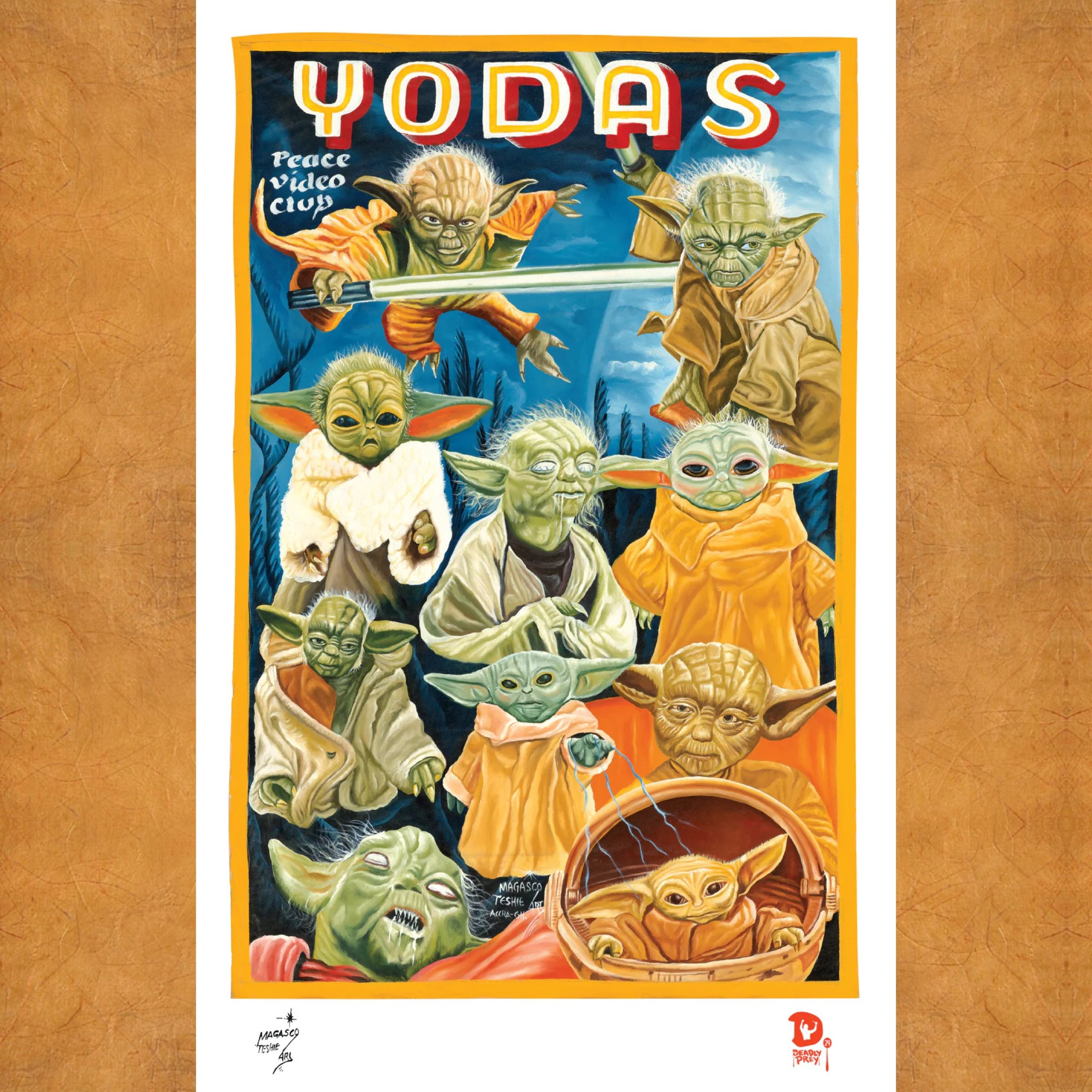 Yodas / Magasco / High quality, digital print on FSC certified 100 lb card stock with 100% bio-degradable ink  / 14 x 22 inches / $25 