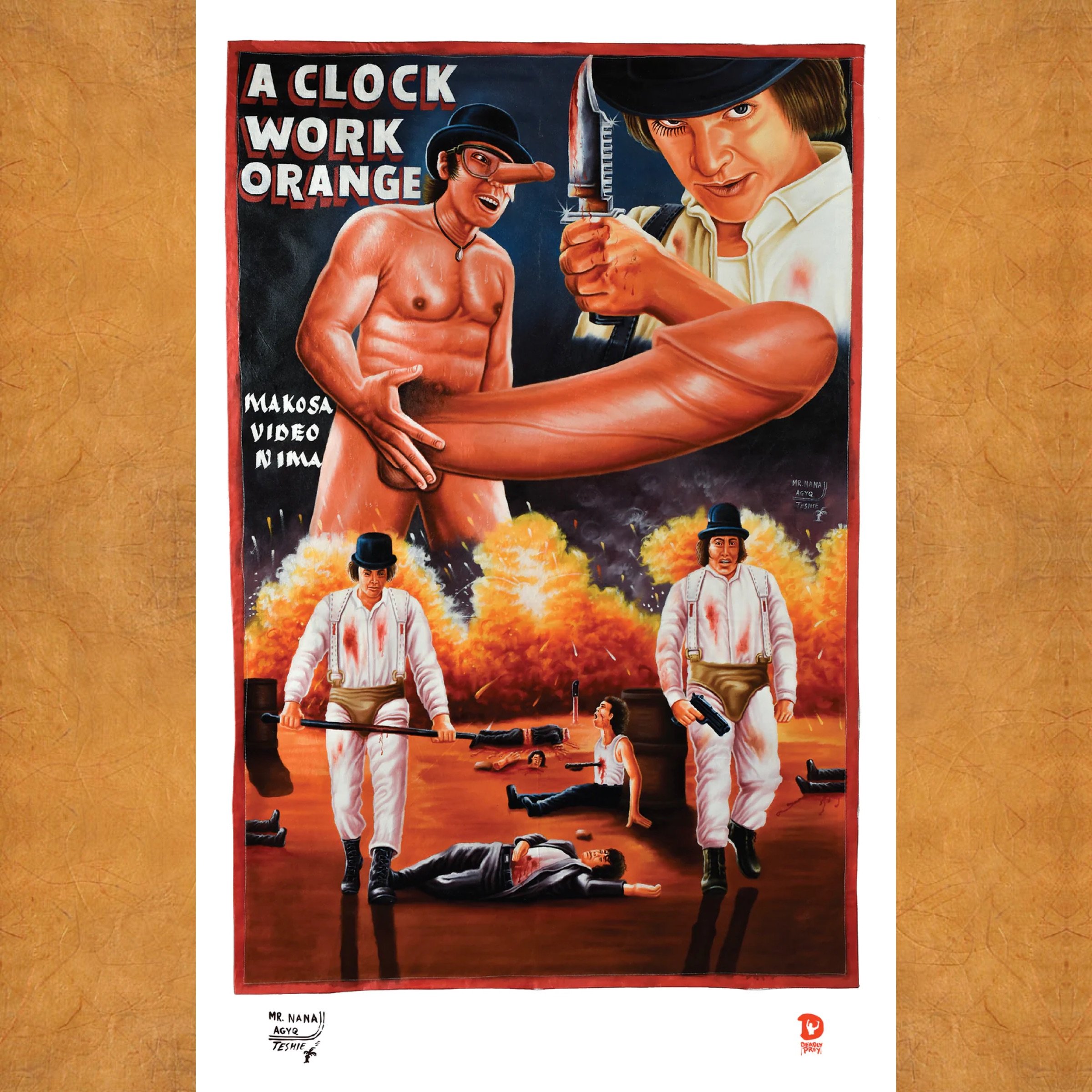 A Clockwork Orange / Mr. Nana Agyq / High quality, digital print on FSC certified 100 lb card stock with 100% bio-degradable ink / 14 x 22 inches / $25