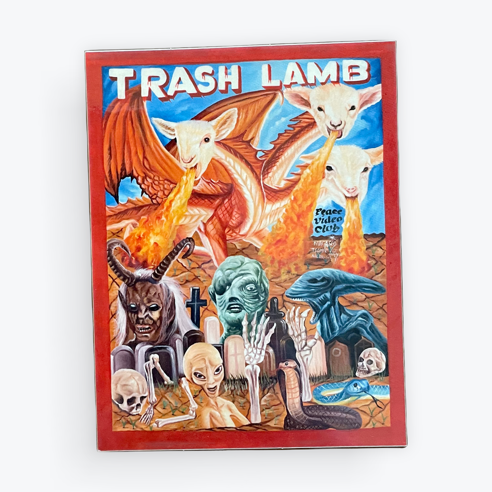 Trash Lamb Sticker - Magasco / Artwork commissioned by Trash Lamb Gallery in 2023 in honor of our 3-year anniversary / High quality, fade resistant & waterproof vinyl / 3.5 x 4.5 inches / $5.75