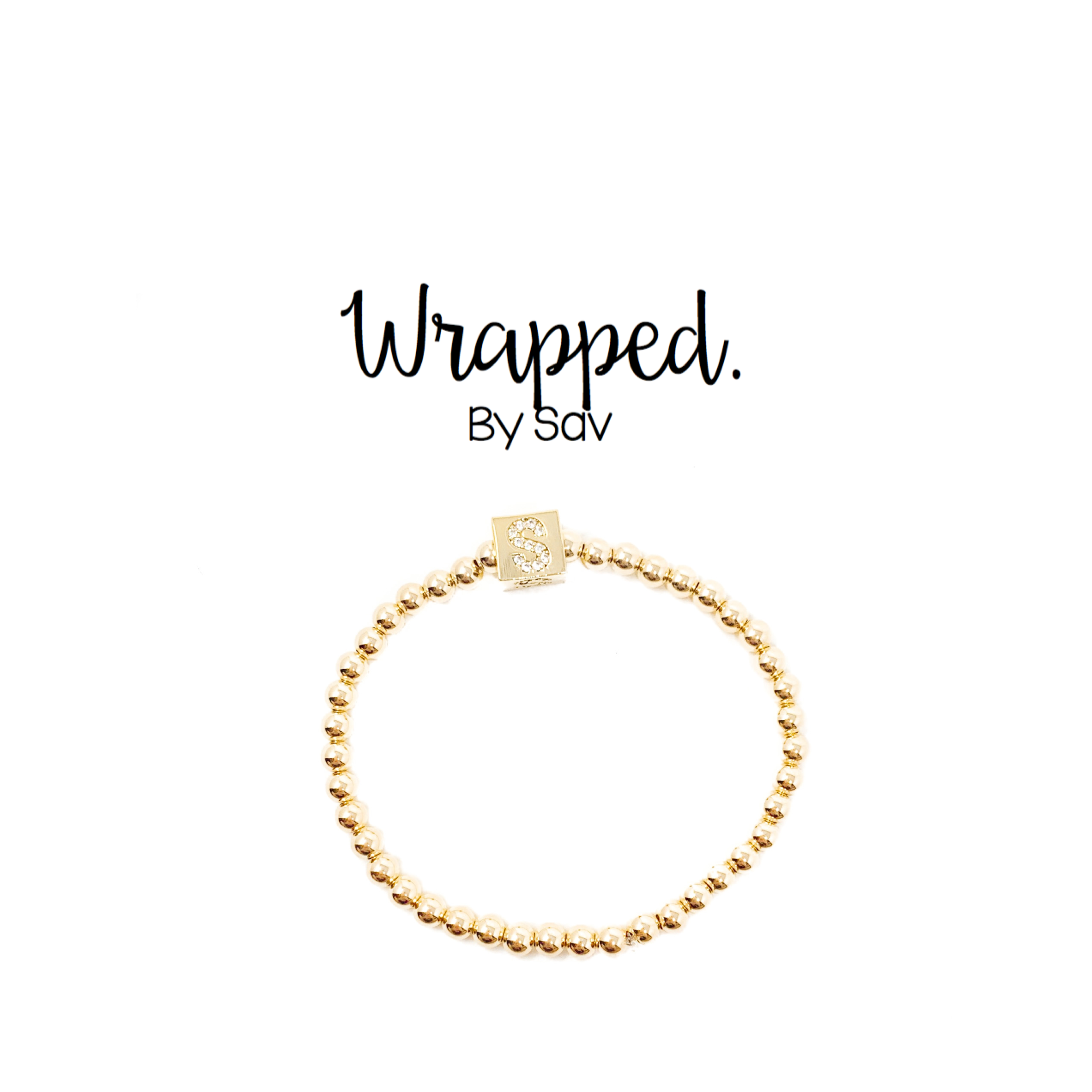 Gold Block Letter Bracelet- Wholesale