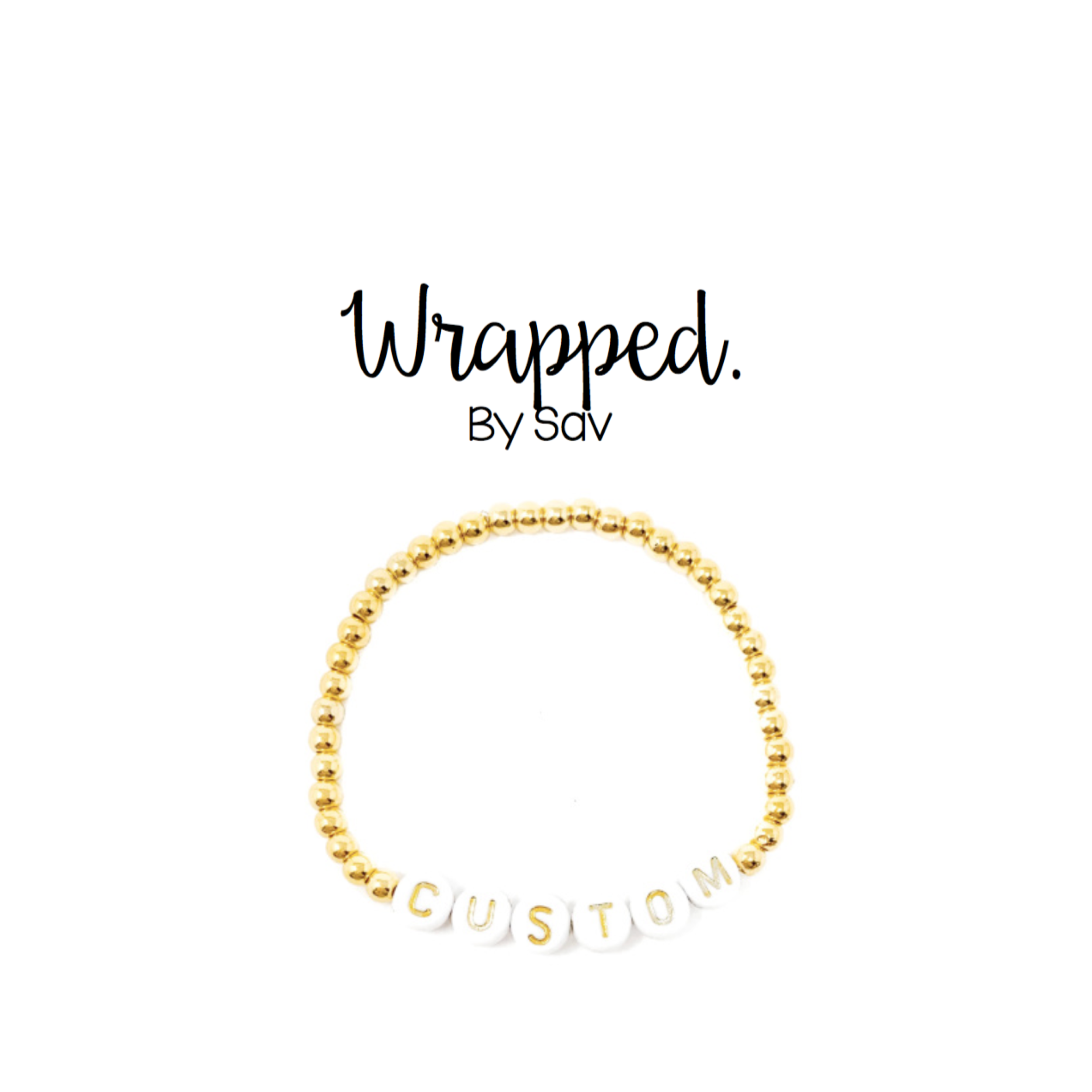 Custom Gold Letter Bracelet- Wholesale