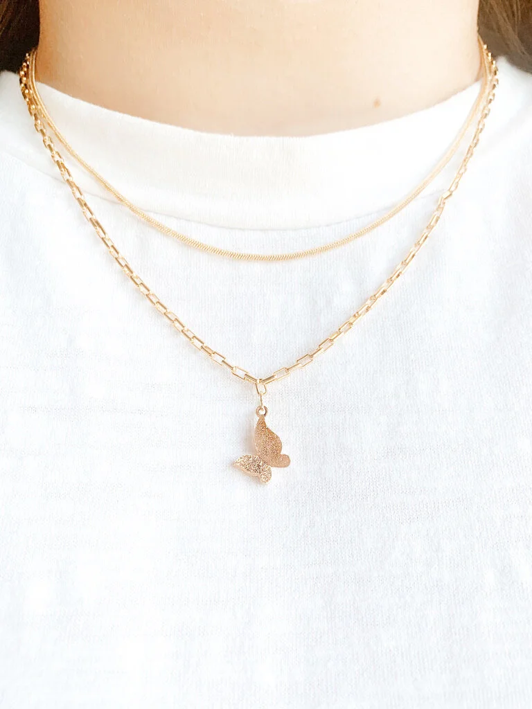 thin snake necklace + golden butterfly necklace.jpeg