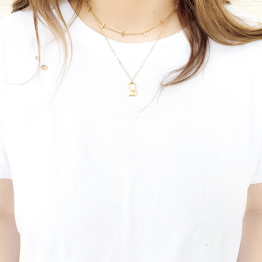 gold bar choker padlock necklace.jpeg