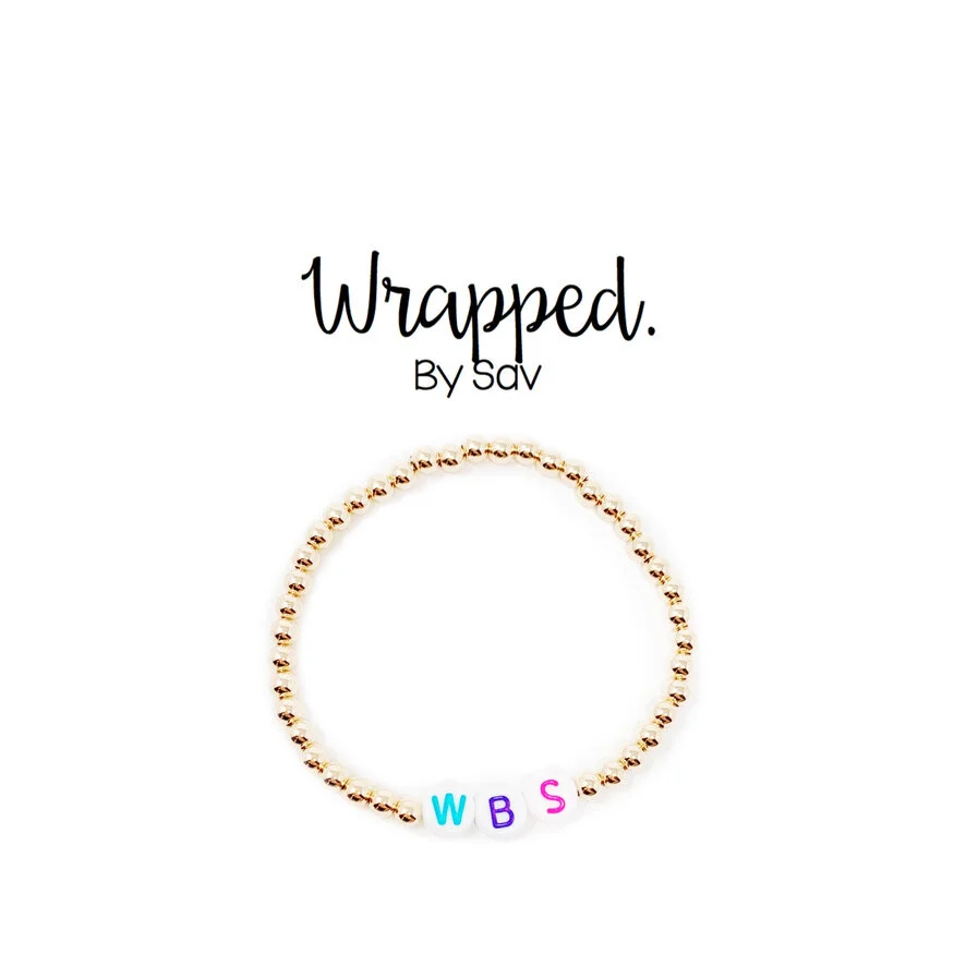 Custom Rainbow Letter Bracelet