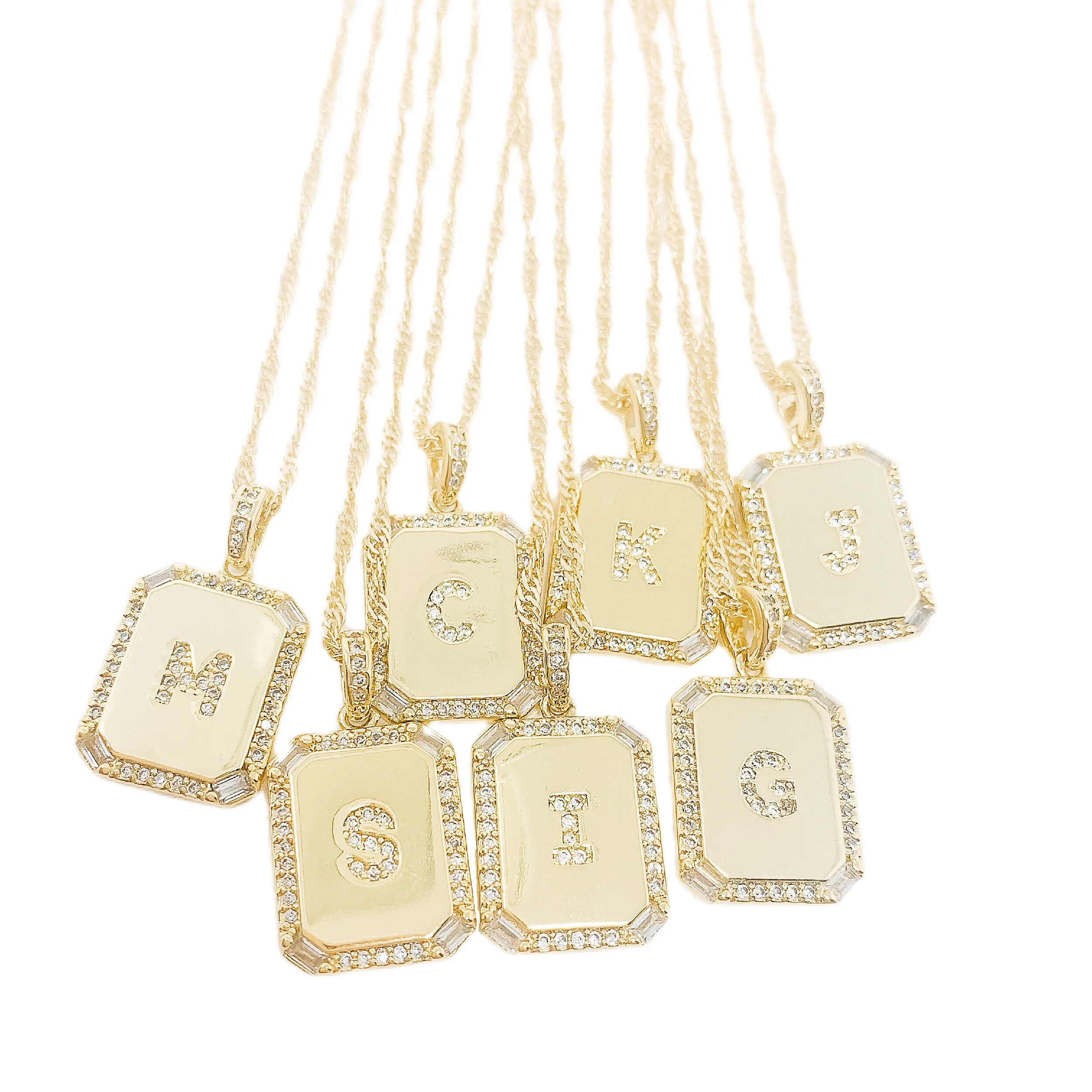 Luxe Initial Plate Necklace- Wholesale