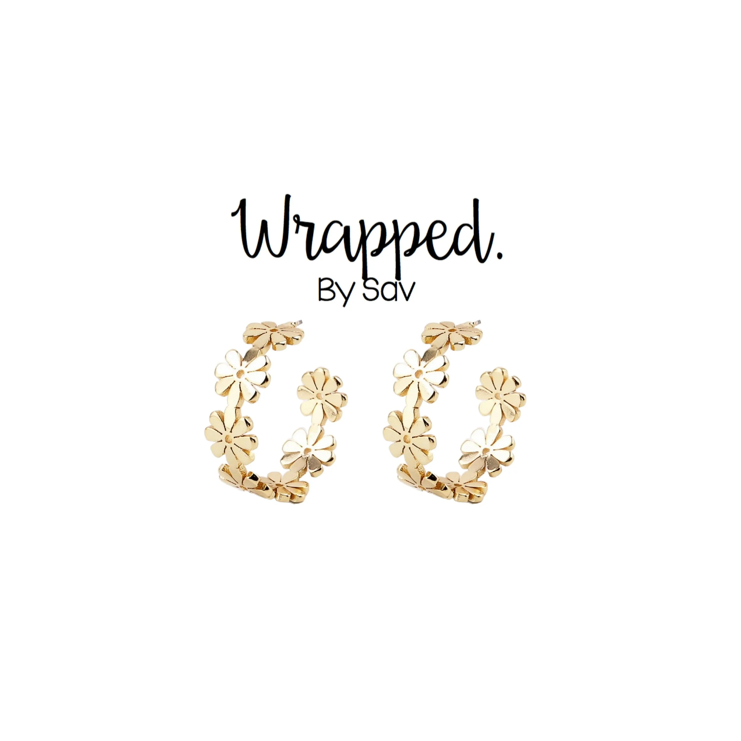 Golden Flower Hoops- Wholesale