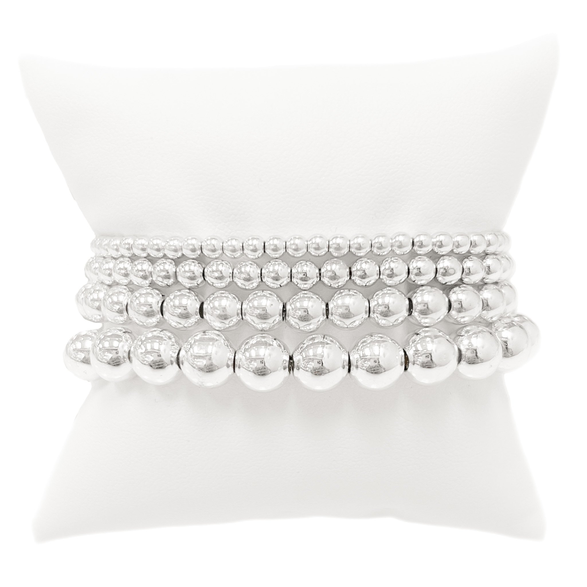 Silver Beaded Bracelets