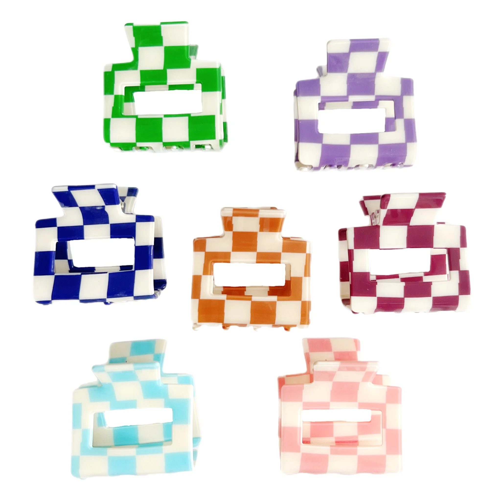 Square Checkered Claw Clip