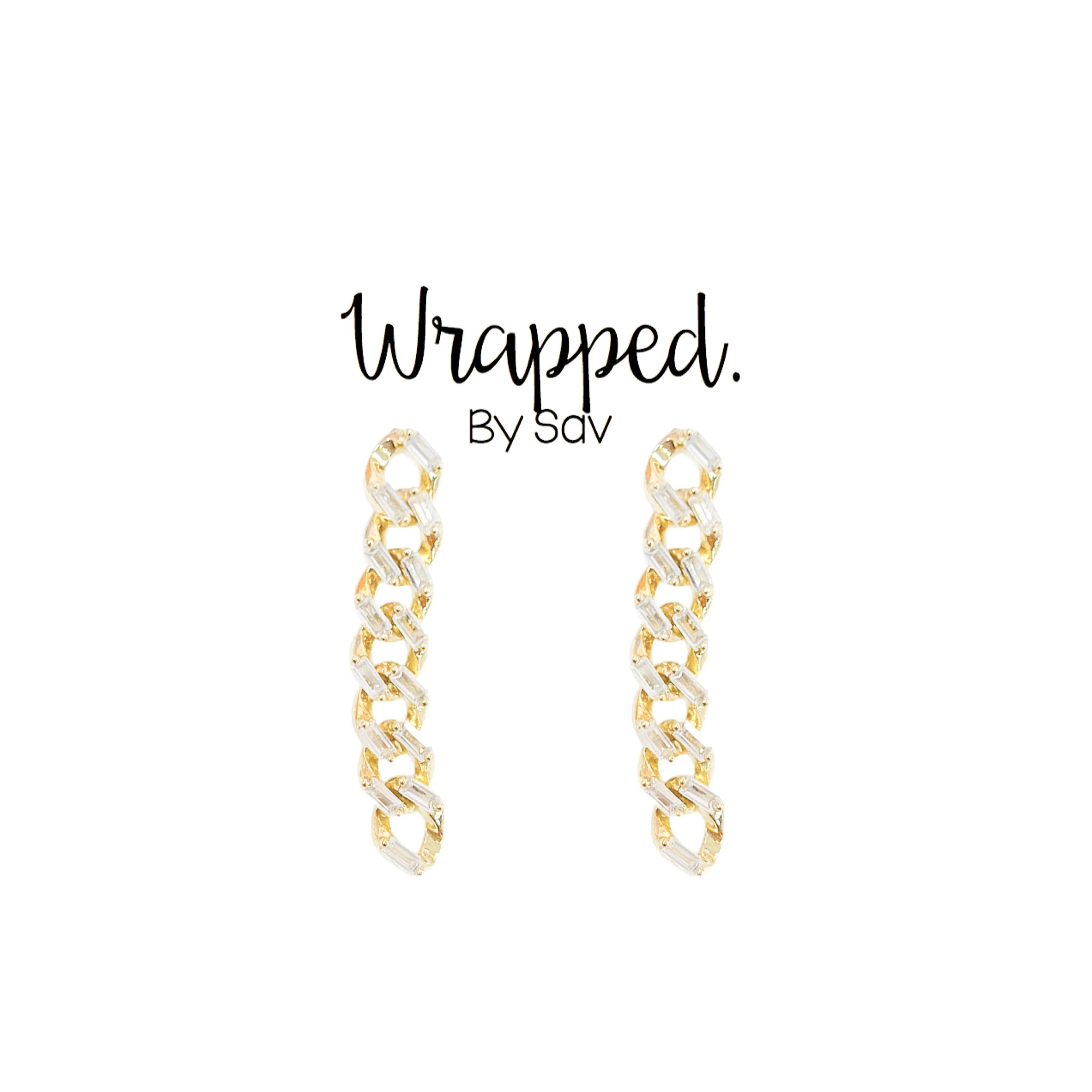 Baguette Link Earrings