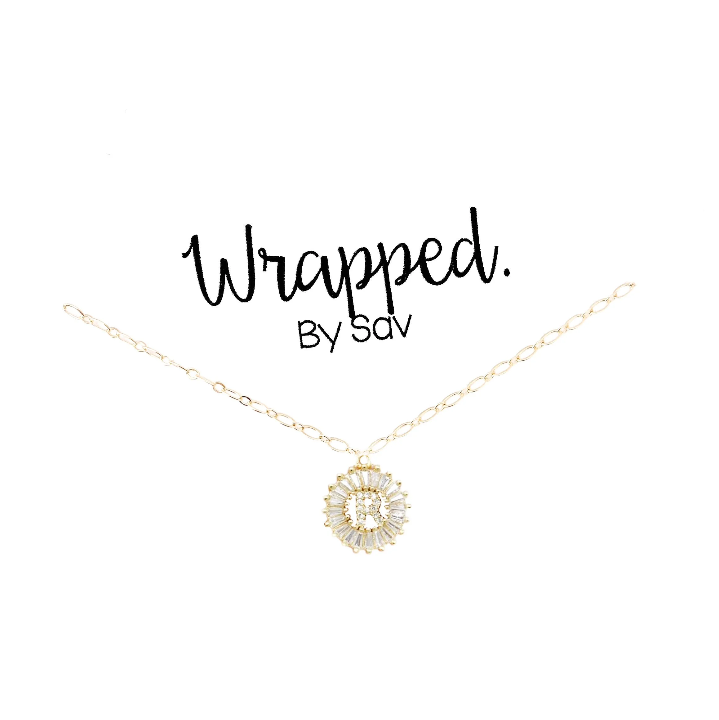 Crystal Initial Necklace- Wholesale