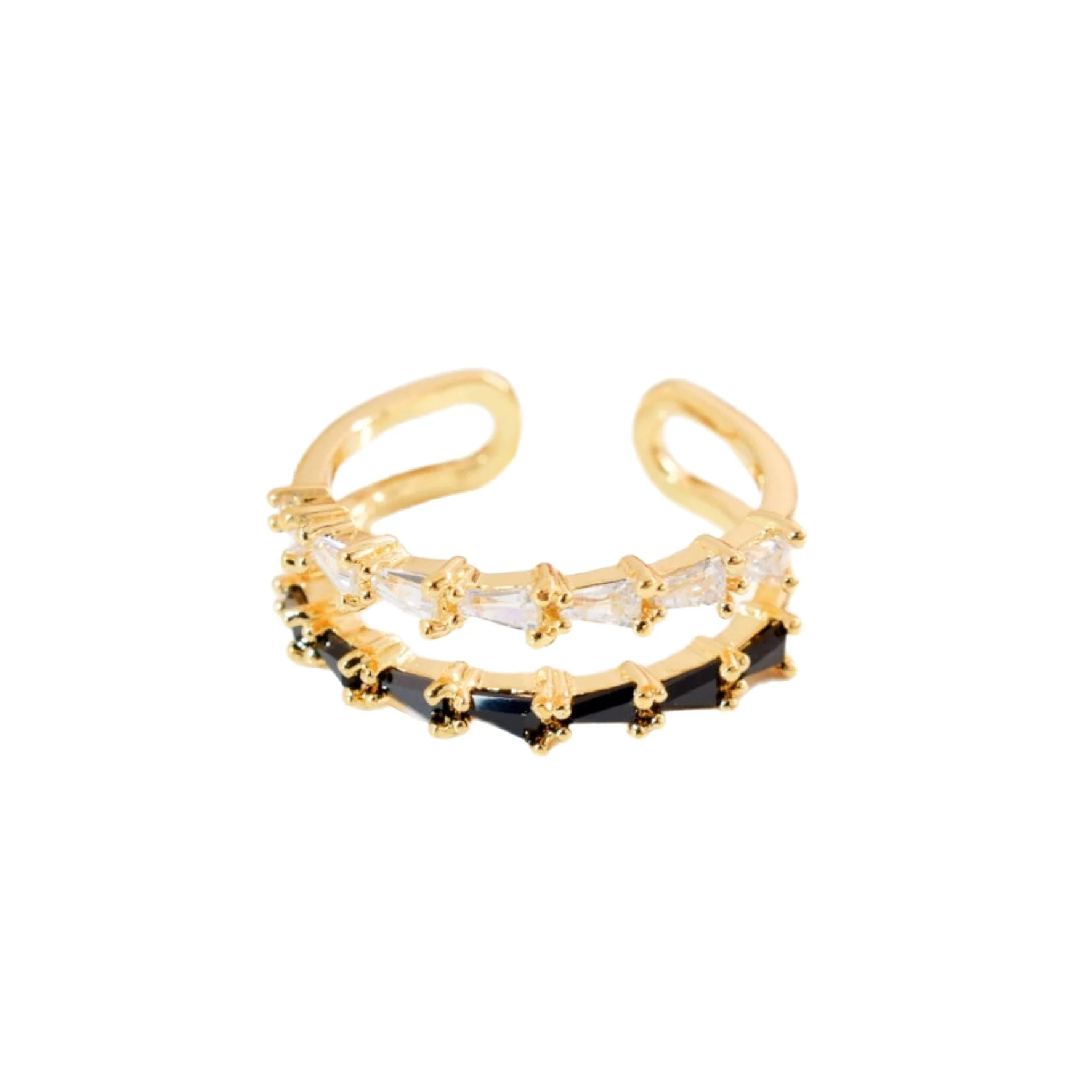 Black & White Crystal Ring- Wholesale