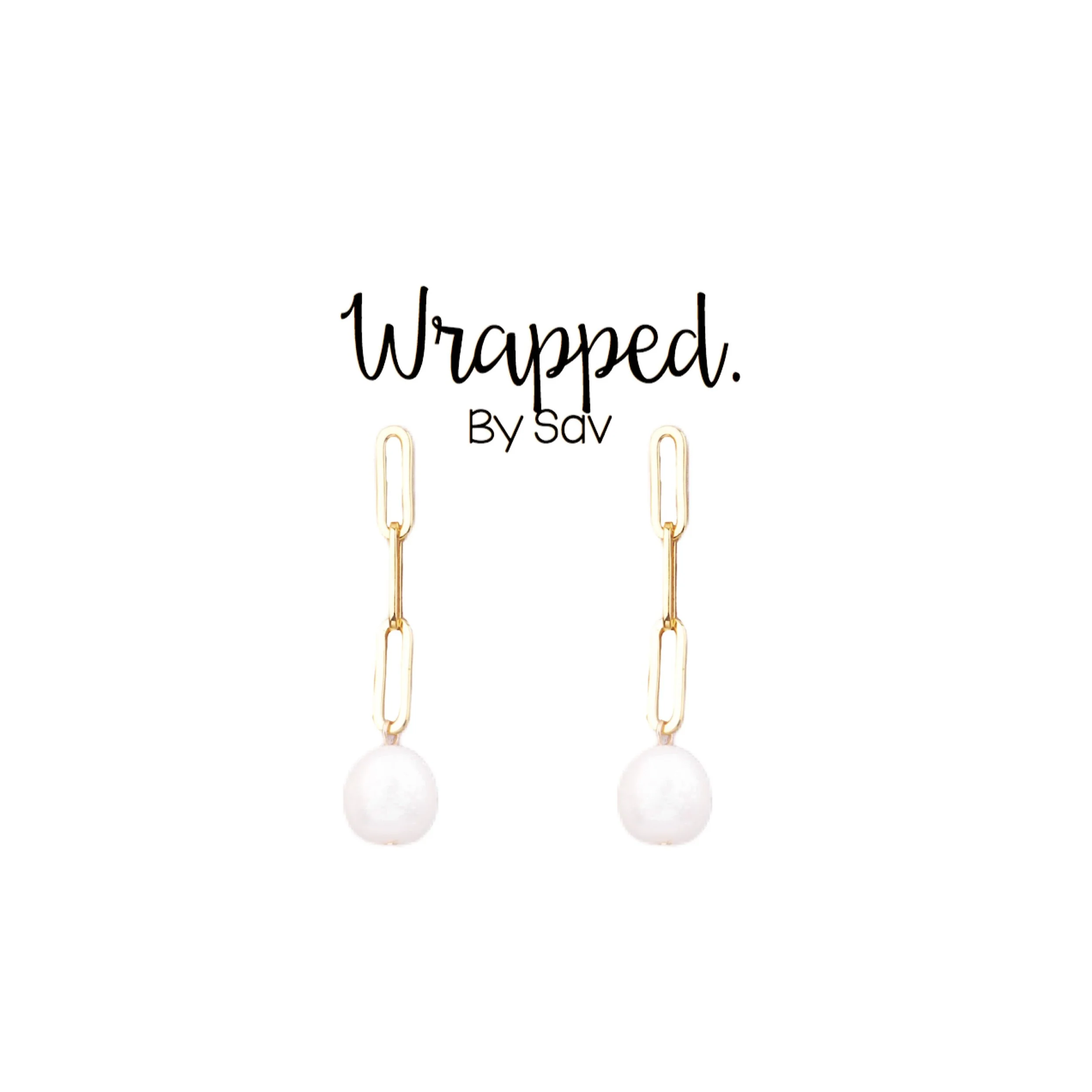Pearl Paperclip Studs