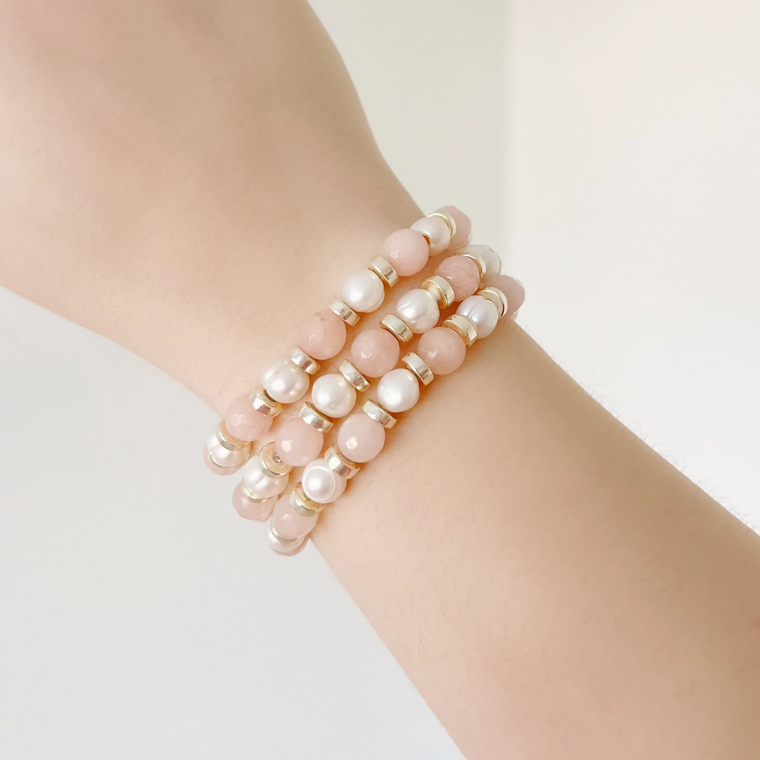 Pink + Pearl Beaded Bracelet