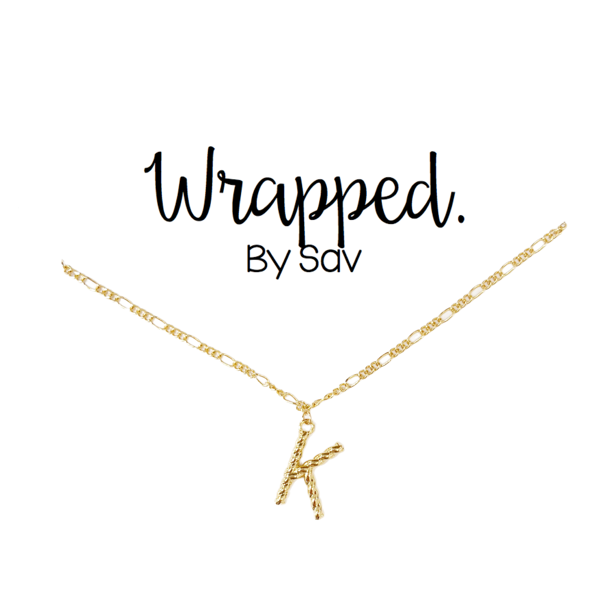 Twisted Initial Necklace- Wholesale