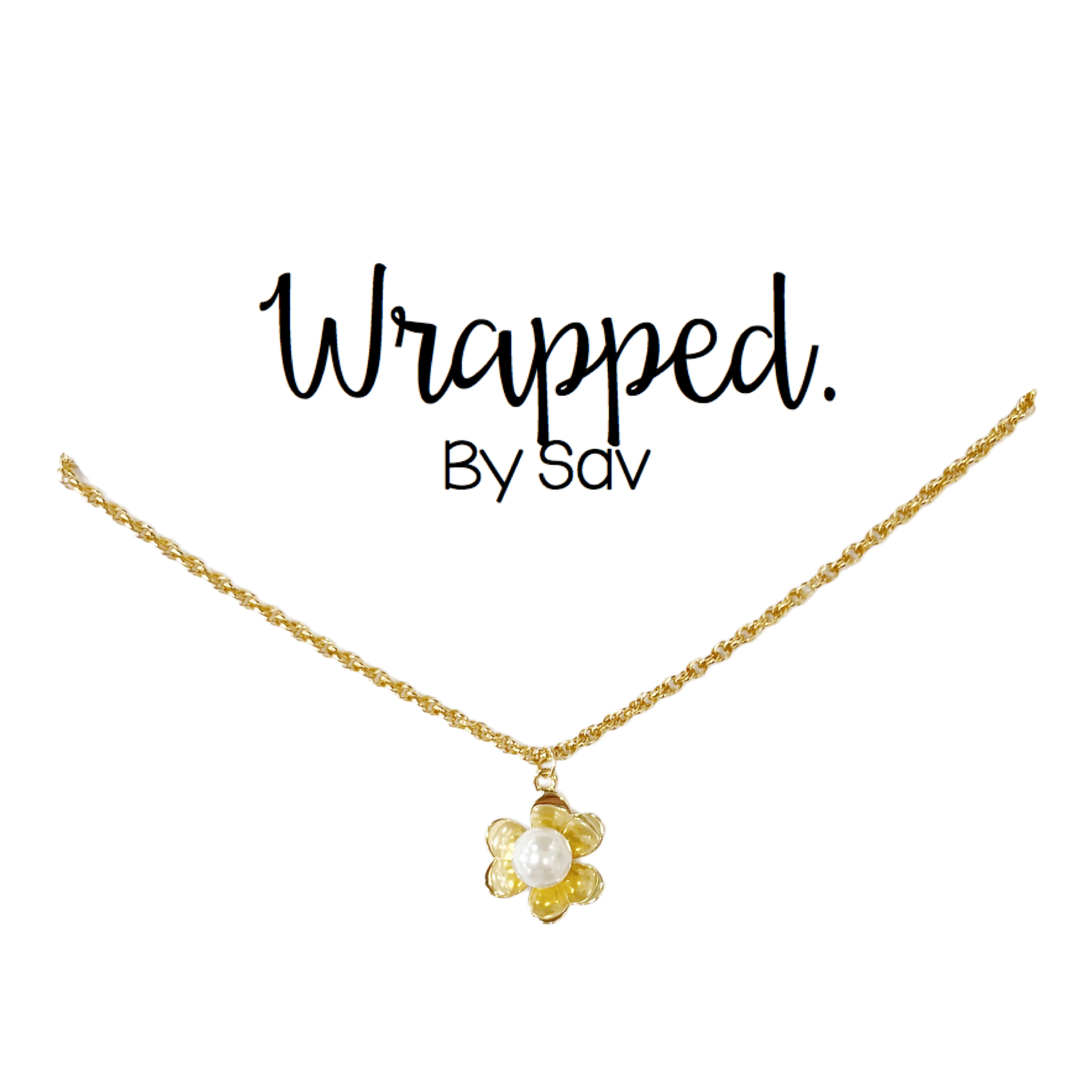 Golden Pearl Flower Necklace- Wholesale
