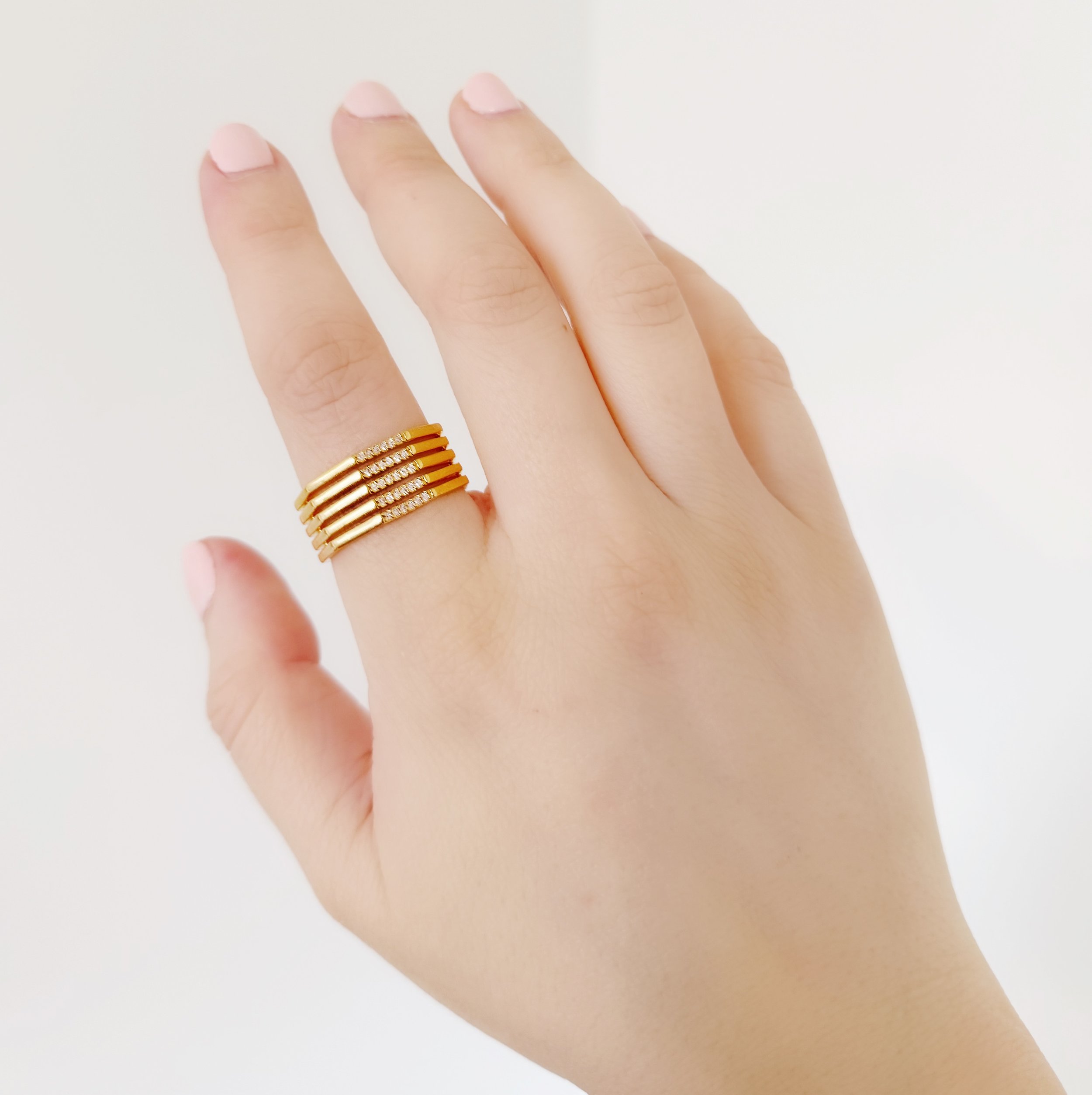 Hex Stacked Ring