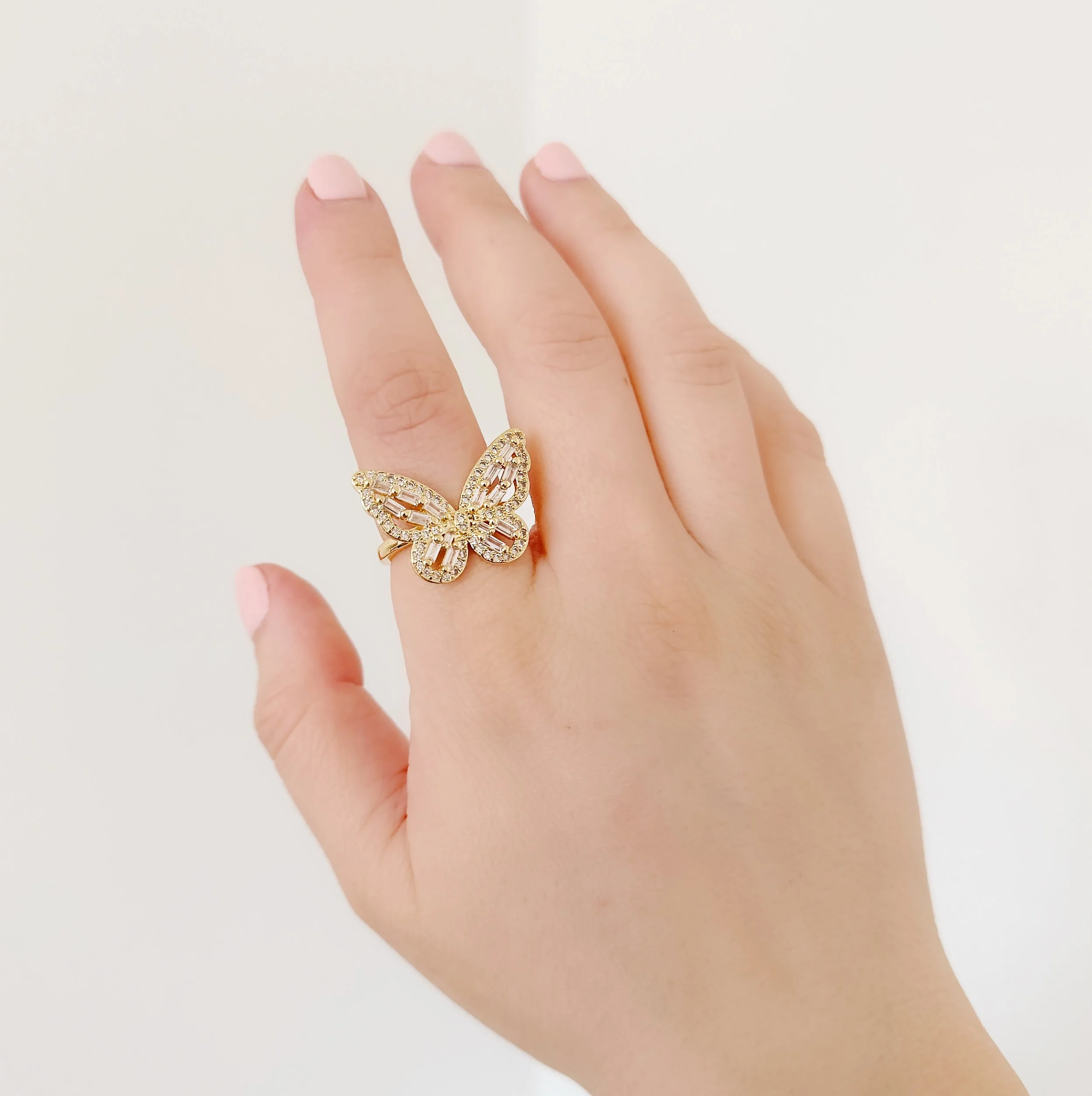 Crystal Butterfly Ring