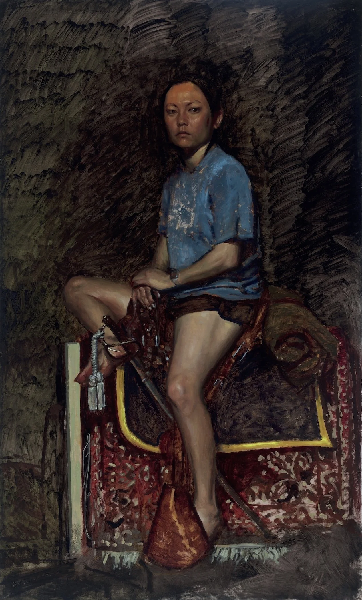 Equestrian Portrait 1 |
Oil on linen |
70 × 42 inches
