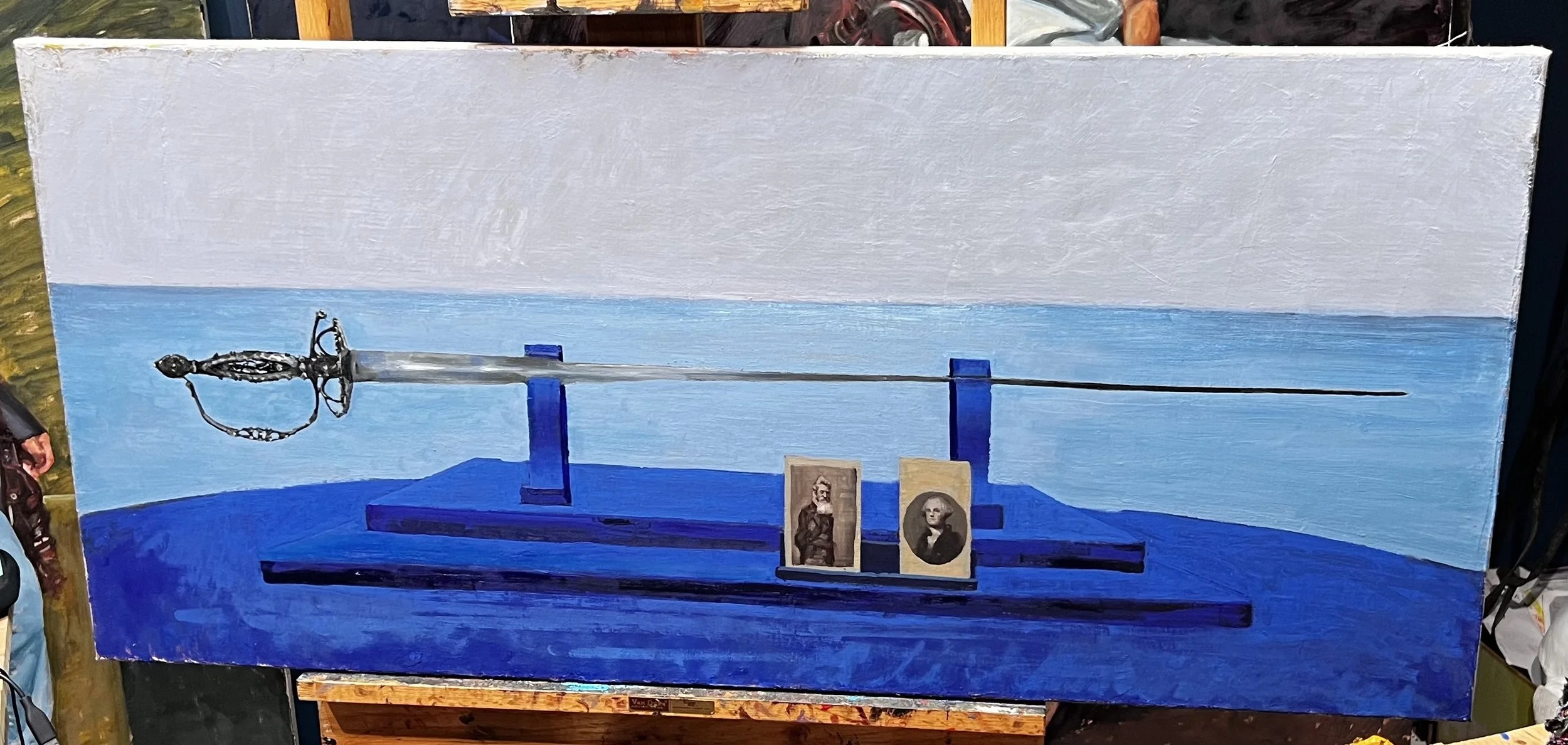US Sword |
Oil on linen  |  
20 x 44 inches
