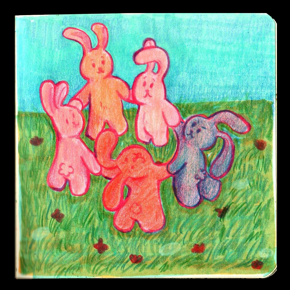 6. RING // I drew Ring on the flight back home to Texas! I’ve always wanted to do an homage to Matisse’s “Dance” I wish I had done more diverse colors or different animals, but I did like the different mediums I tried here!