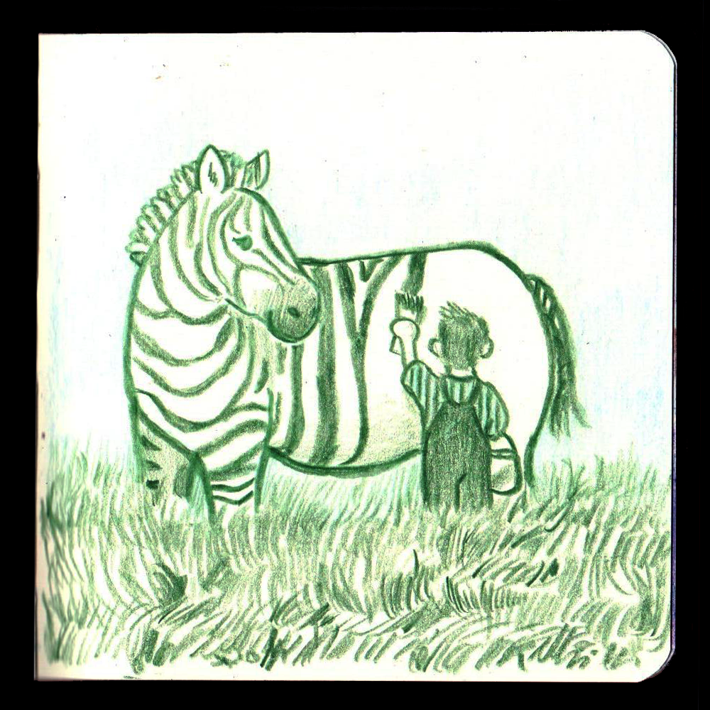 25. STRIPES // Stripes was a simple drawing, for some reason it reminds me of the Morton salt girl? Maybe because of the simple color palette.