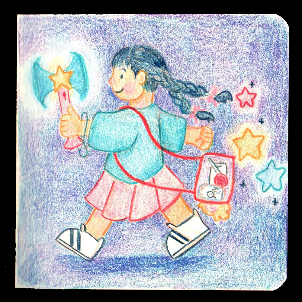 27. AXE // I’ve been to too many concerts lately, so I made a concept for a fake kpop lightstick in the shape of an axe! :D