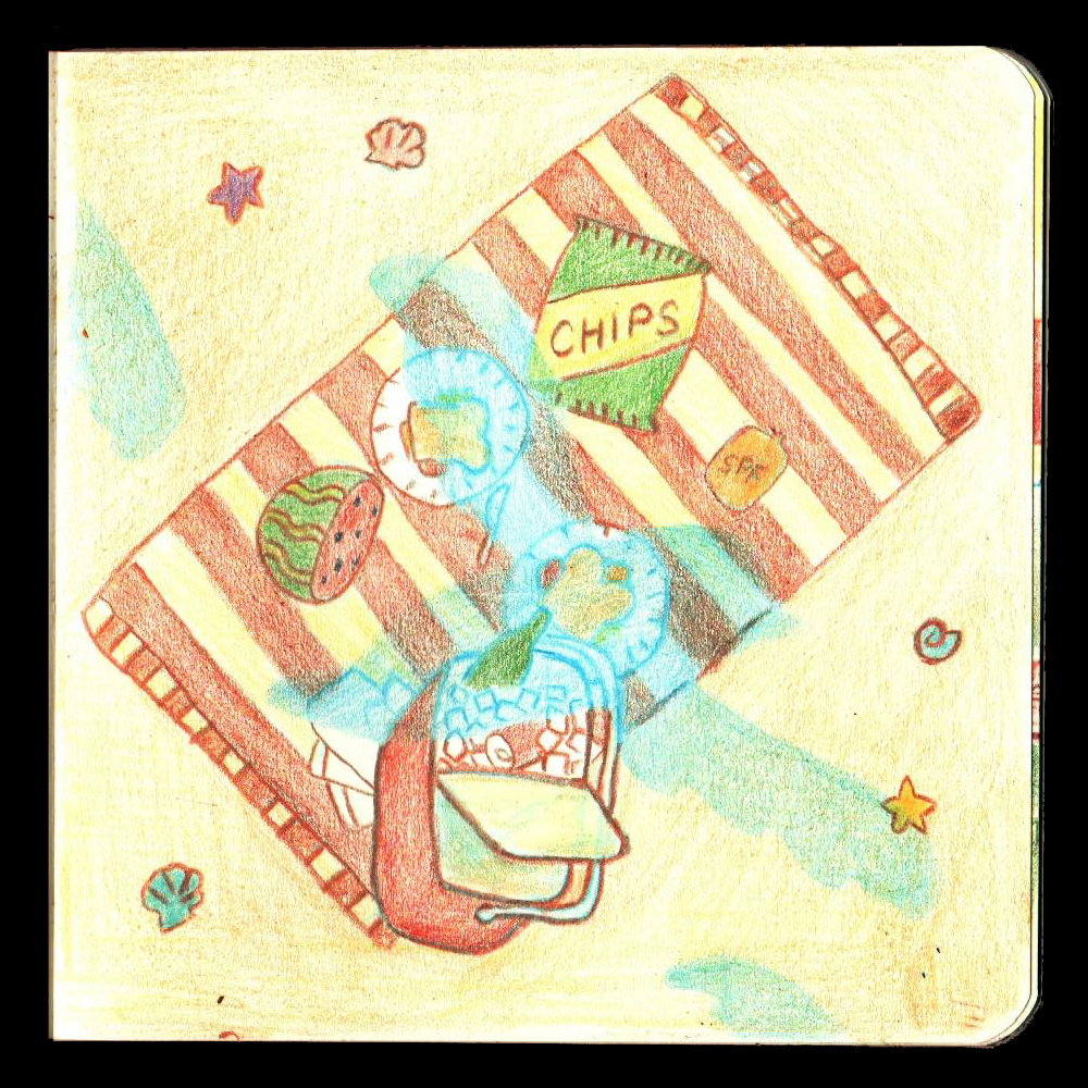 11. SEAGULL // I LOVED drawing Seagull- I remembered family beach trips and seagulls circling around our food. I thought it would be cheeky to draw their shadows looming over the food spread. 