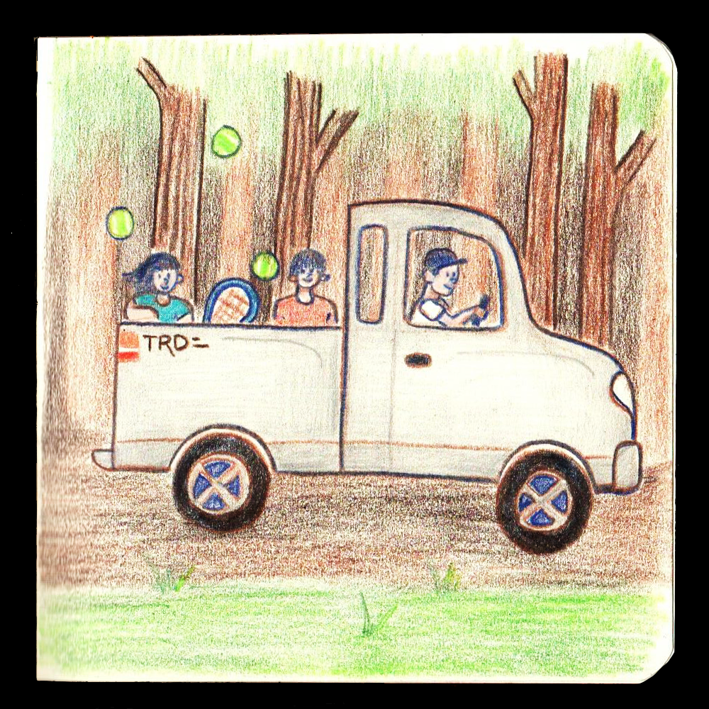 20. TRUCK // The Truck drawing was really nostalgic for me, I miss this carefree feeling, driving back home all sweaty from playing tennis to eating a home-cooked meal by my mom.