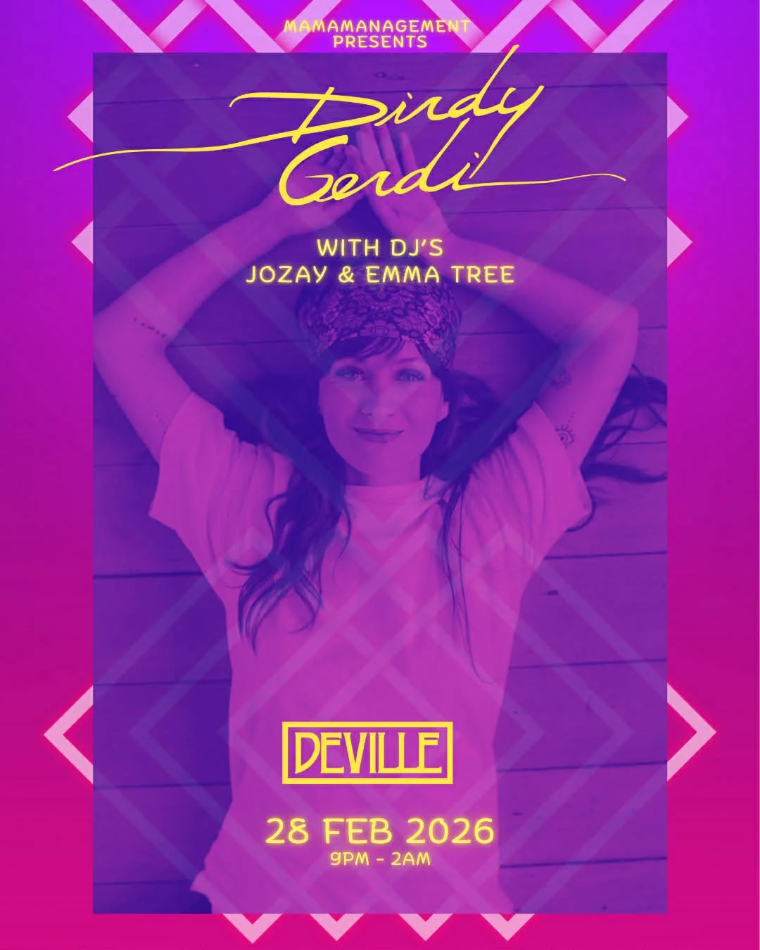 Woman DJ playing at Deville