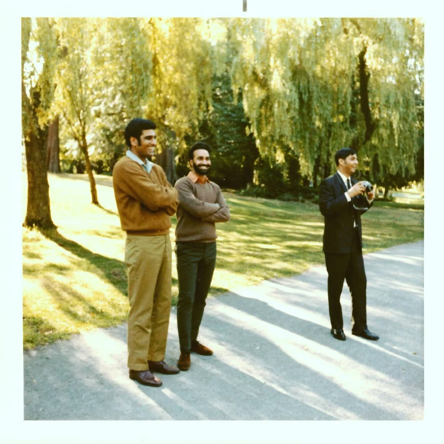 L-R: Gurmail, Mohinder and Sarup in 1969. Sarup loved photography and put his Pentax camera to good use.