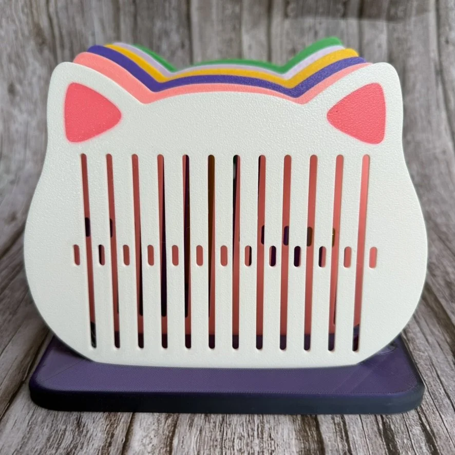 3D Printed Cat Rigid Heddle for Band Weaving