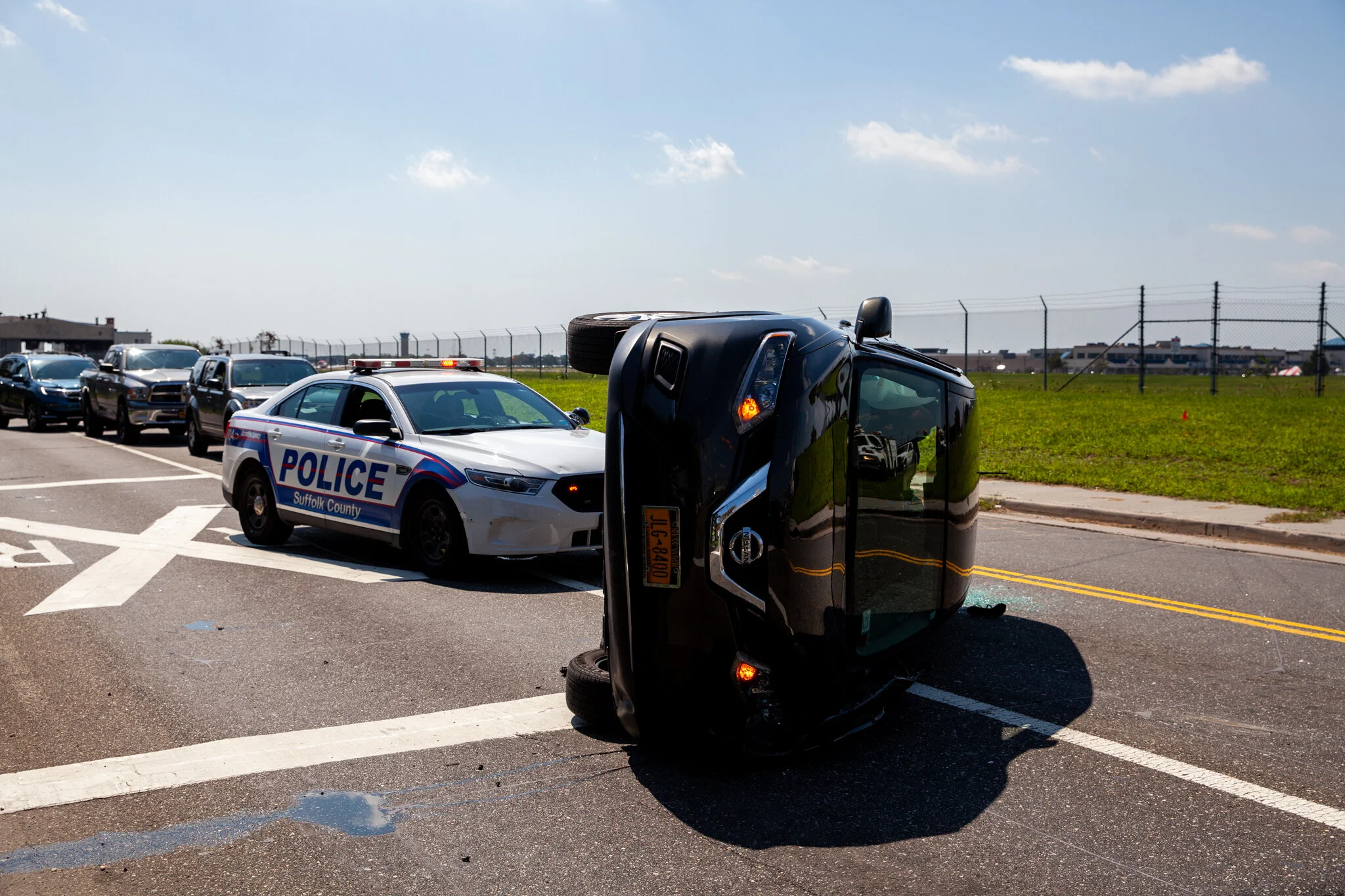 Car Overturns, Hits 2 Cars During Lunch Hour Crash