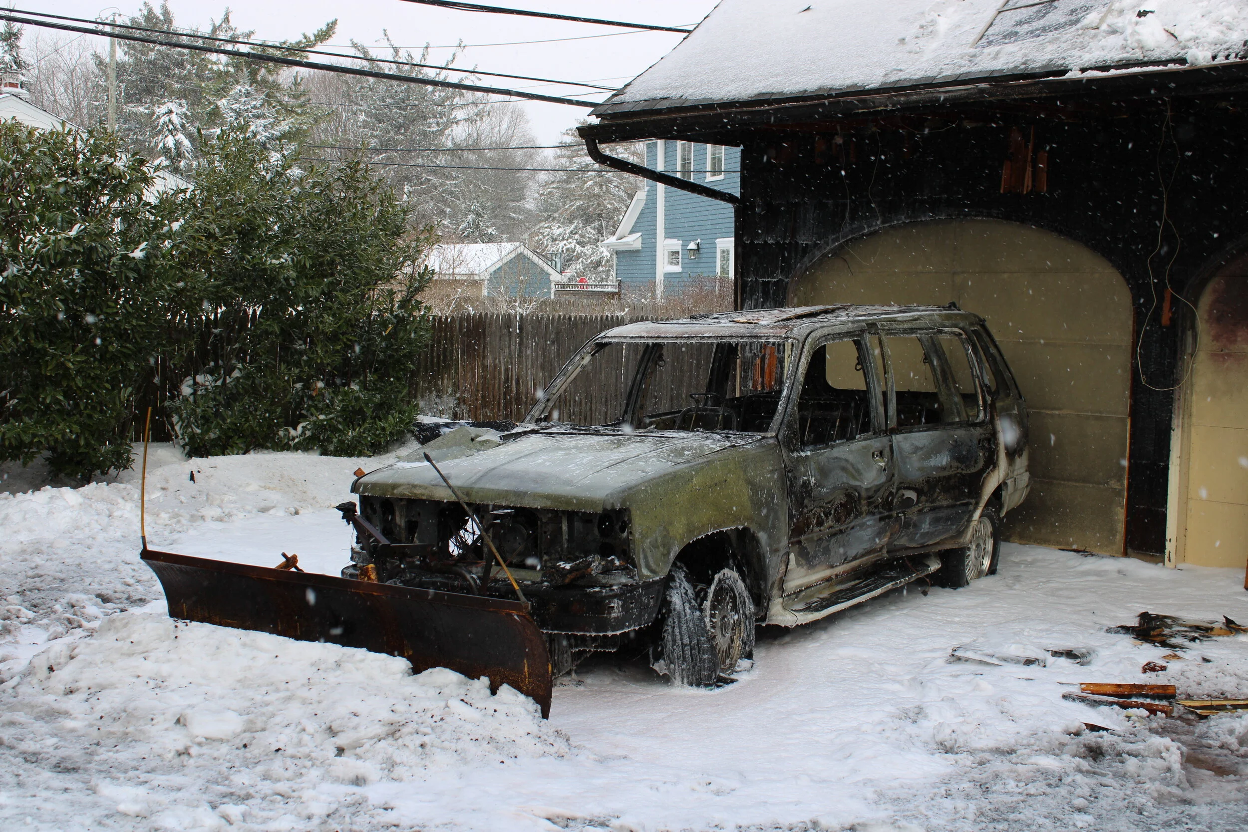 Car Fire Spreads to Long Island Apartment During Nor'easter