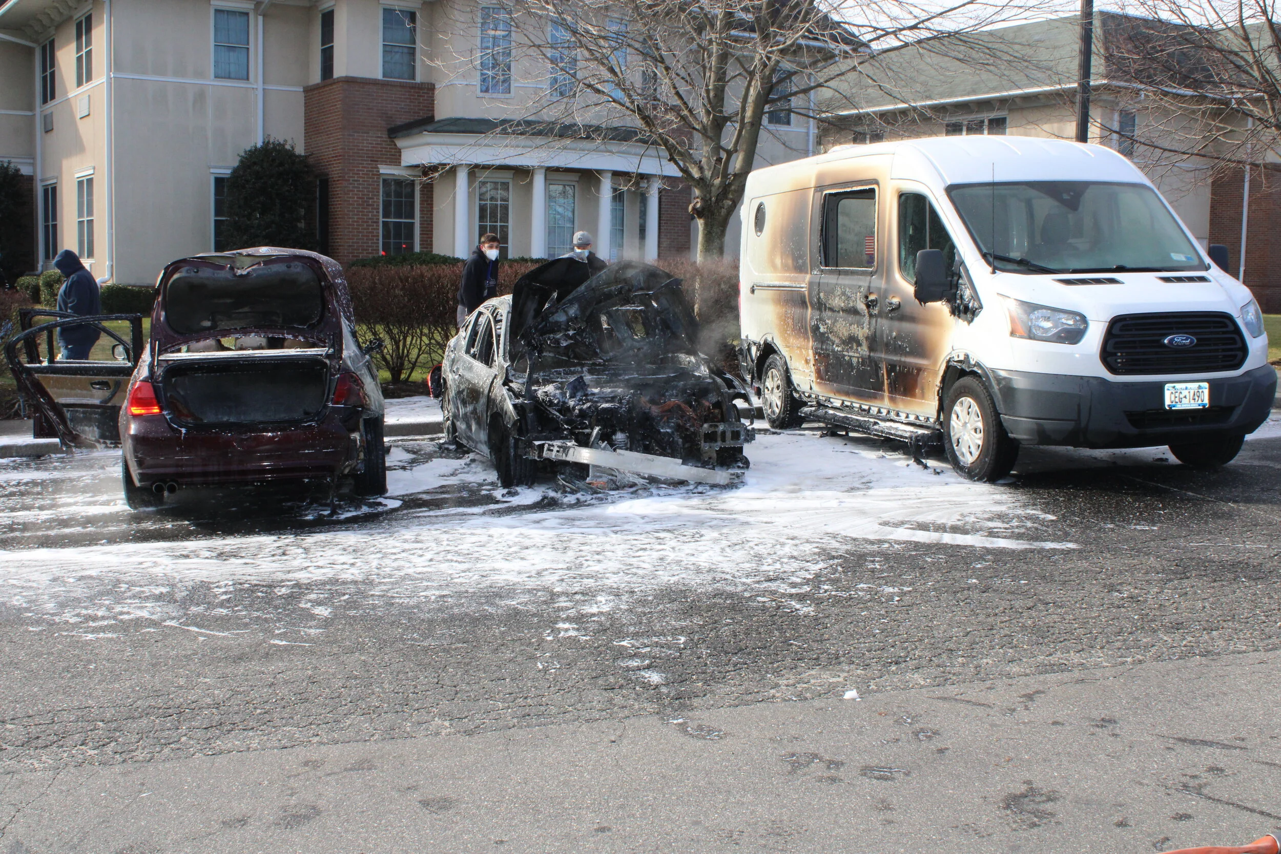 3 Cars Destroyed In Fire At Melville Rehab Center