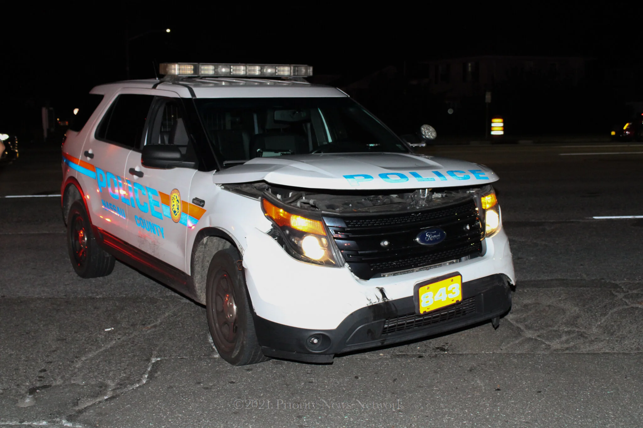 Person Pinned After Colliding With Police Car In Hicksville Crash