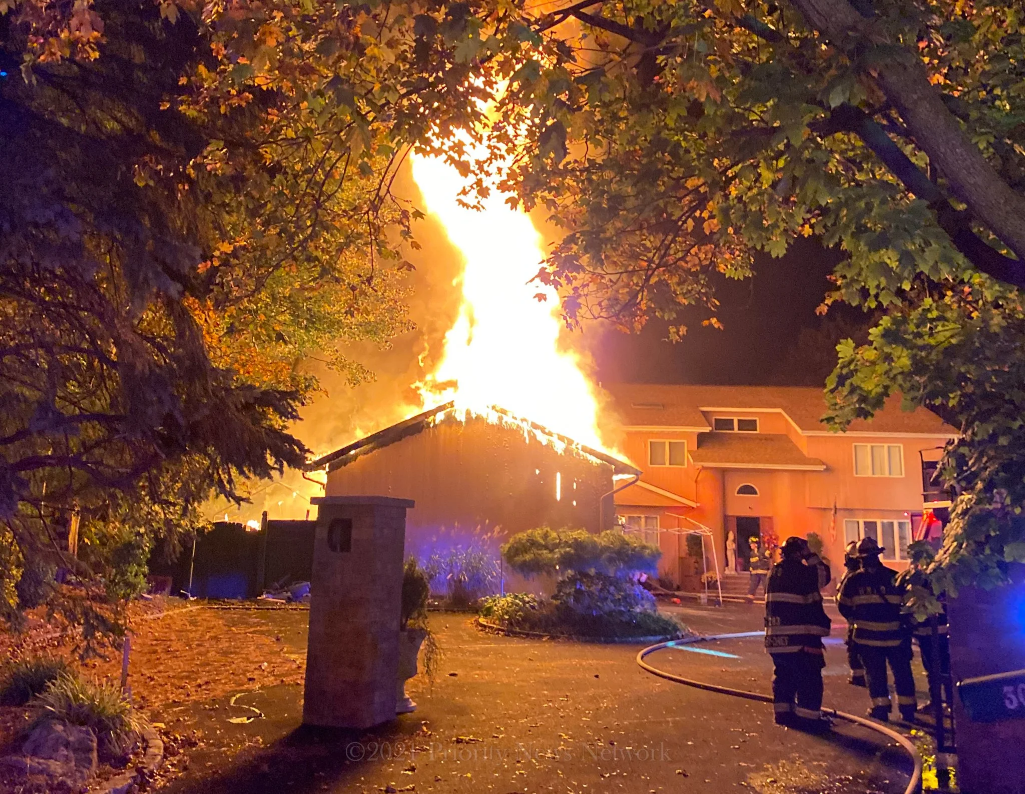Intense Fire Destroys Melville Garage