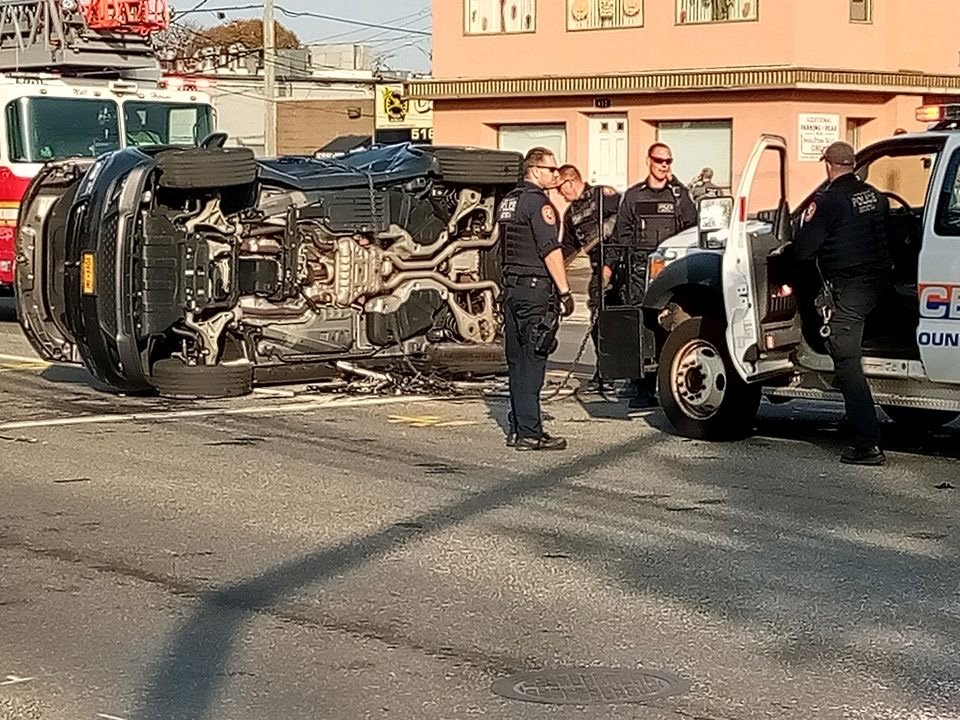 SUV Flips In Bethpage Crash