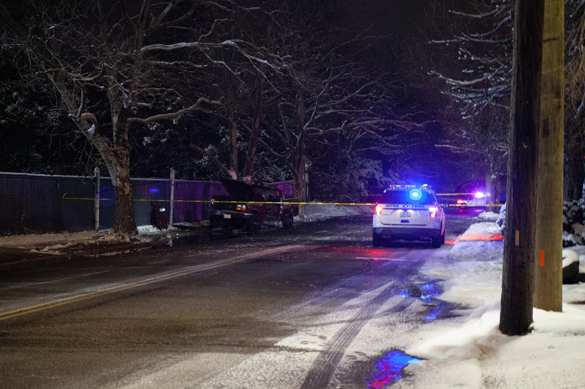 Icy Roads To Blame For Truck Slamming Into Tree In Huntington Station